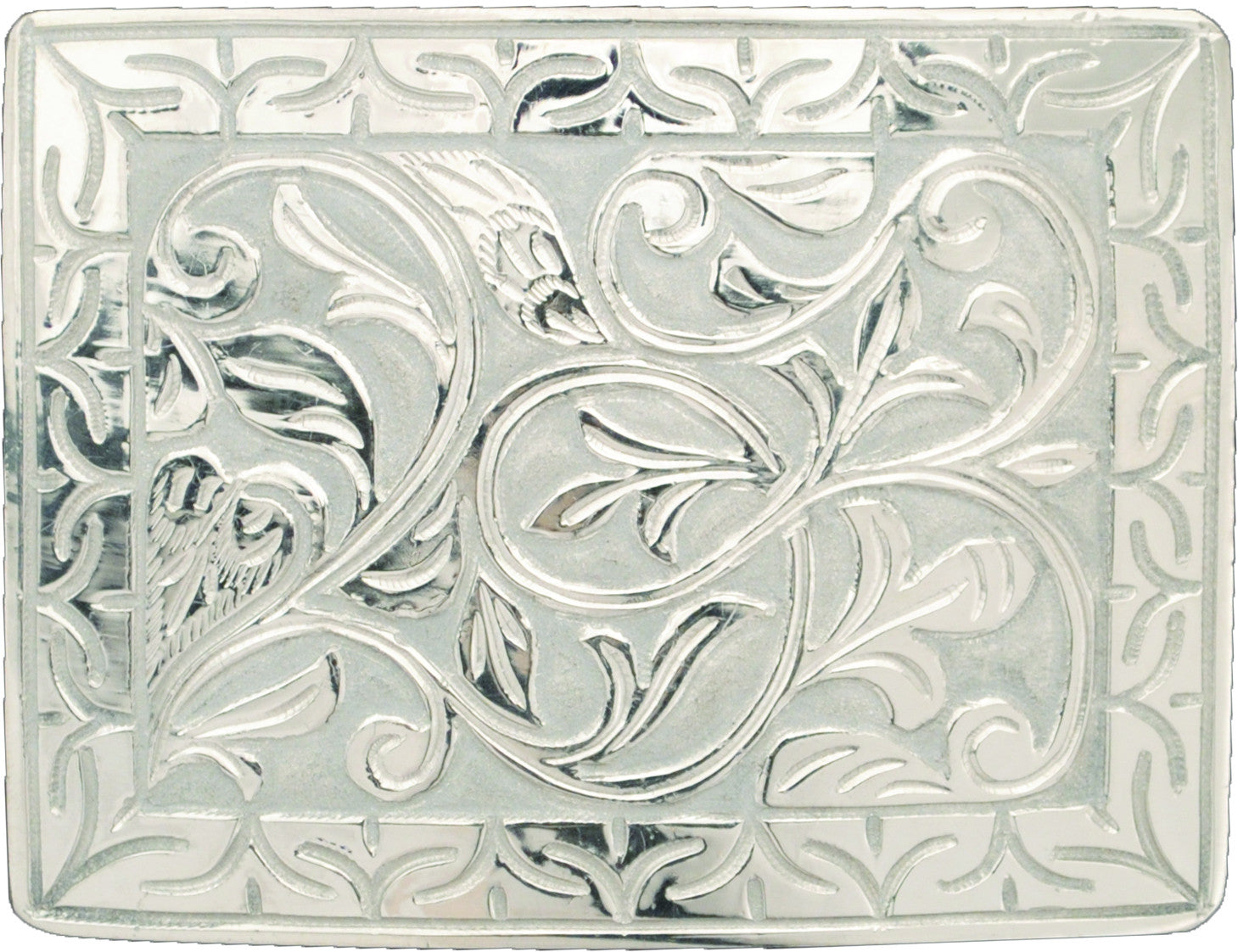 Flowered western belt buckles