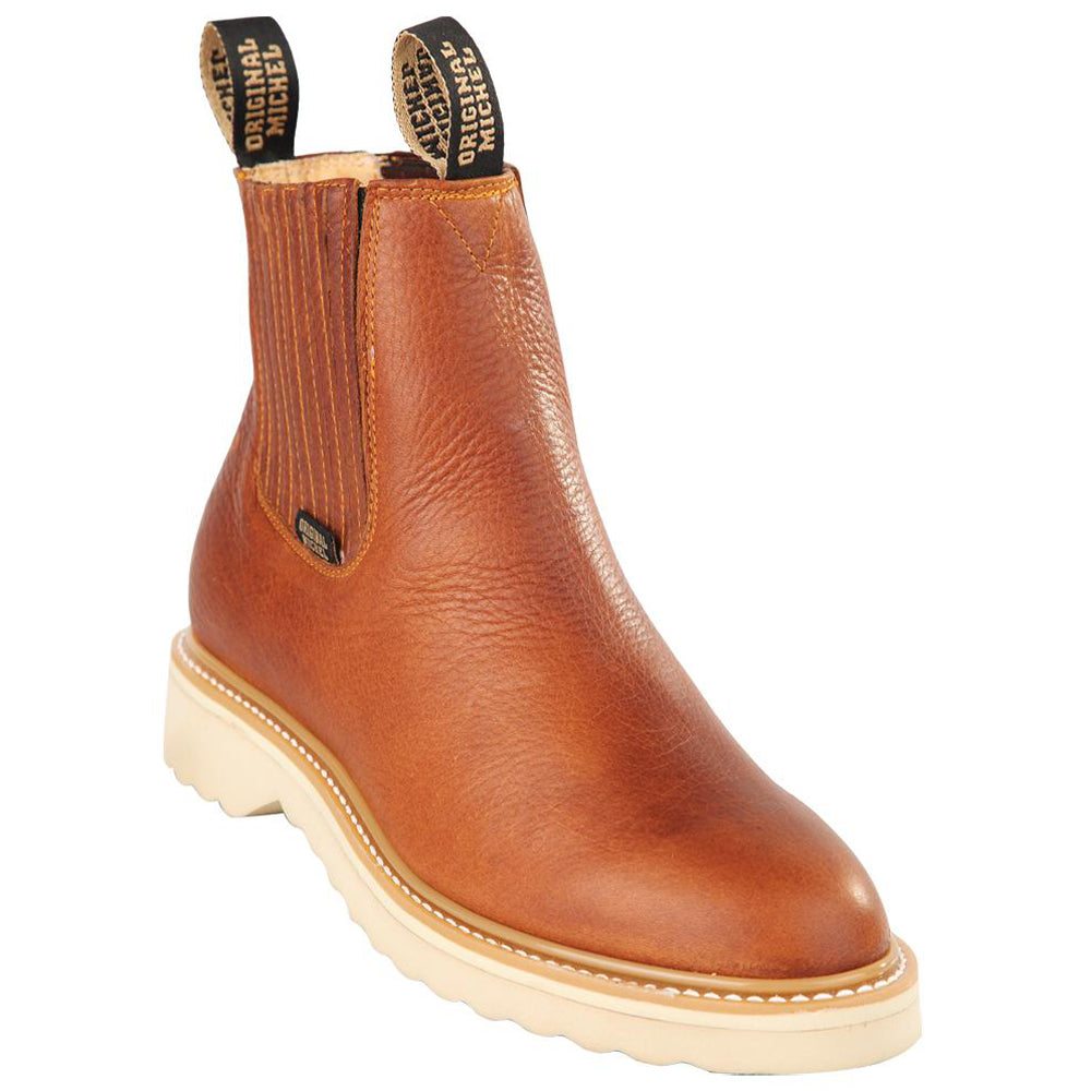 Short Ankle Pull On Work Boots Soft Toe