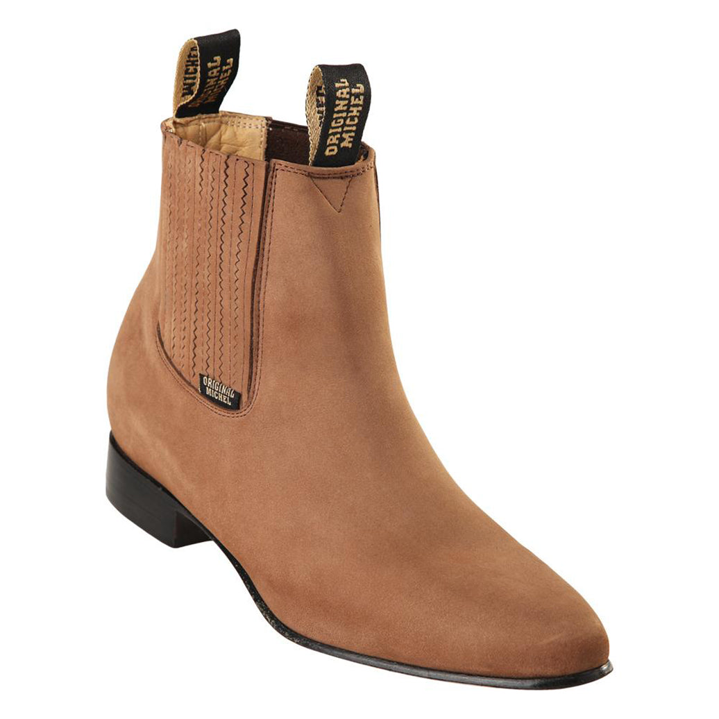 Men's Camel Genuine Suede Charro Leather Short Boots main image 0