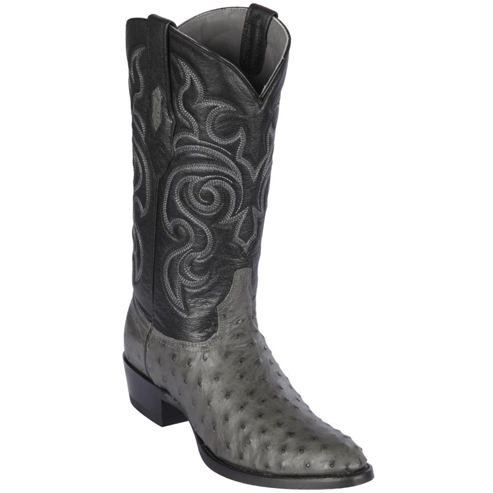 Los Altos Mens Grey Ostrich Boots
