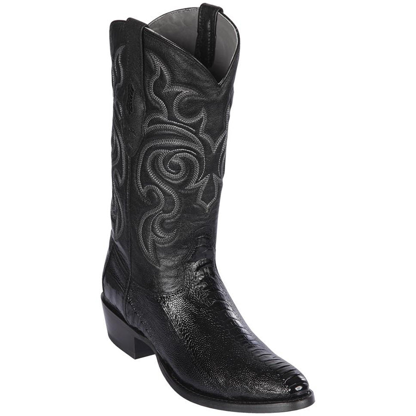 Round Toe Ostrich Leg Boots | Los Altos Boots