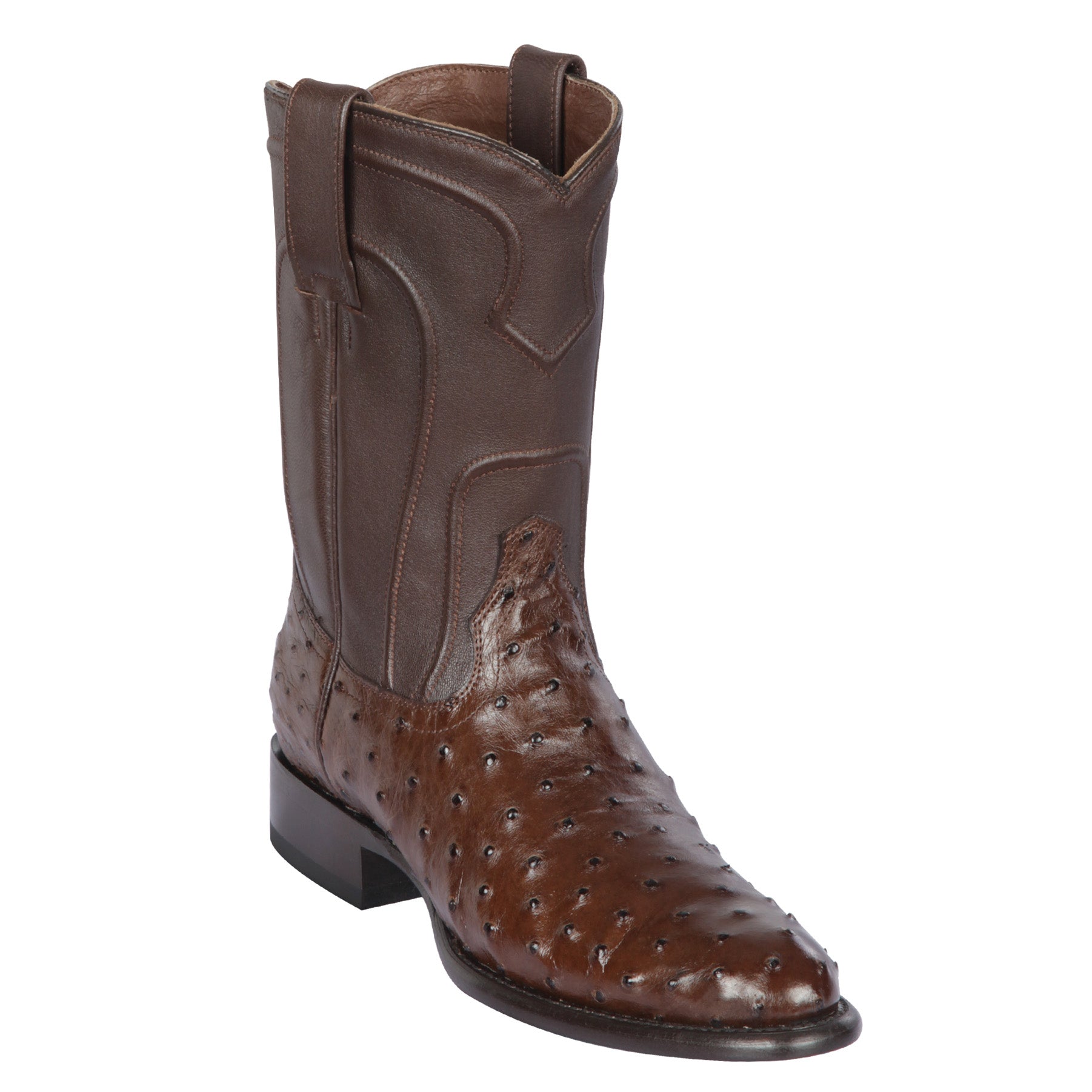 Brown Ostrich Roper Boot