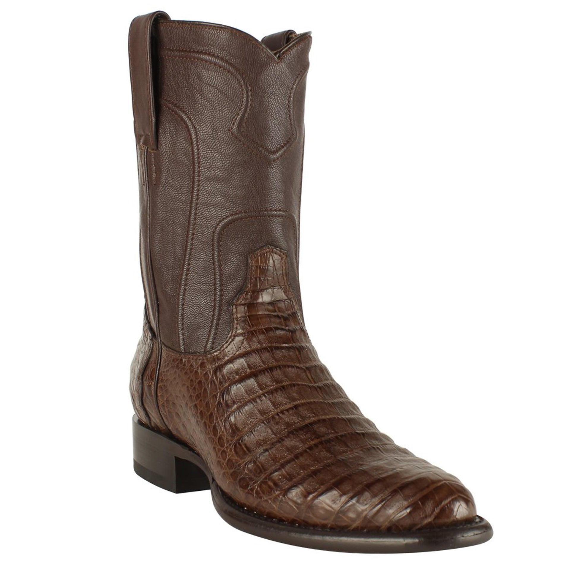 Brown caiman roper boots
