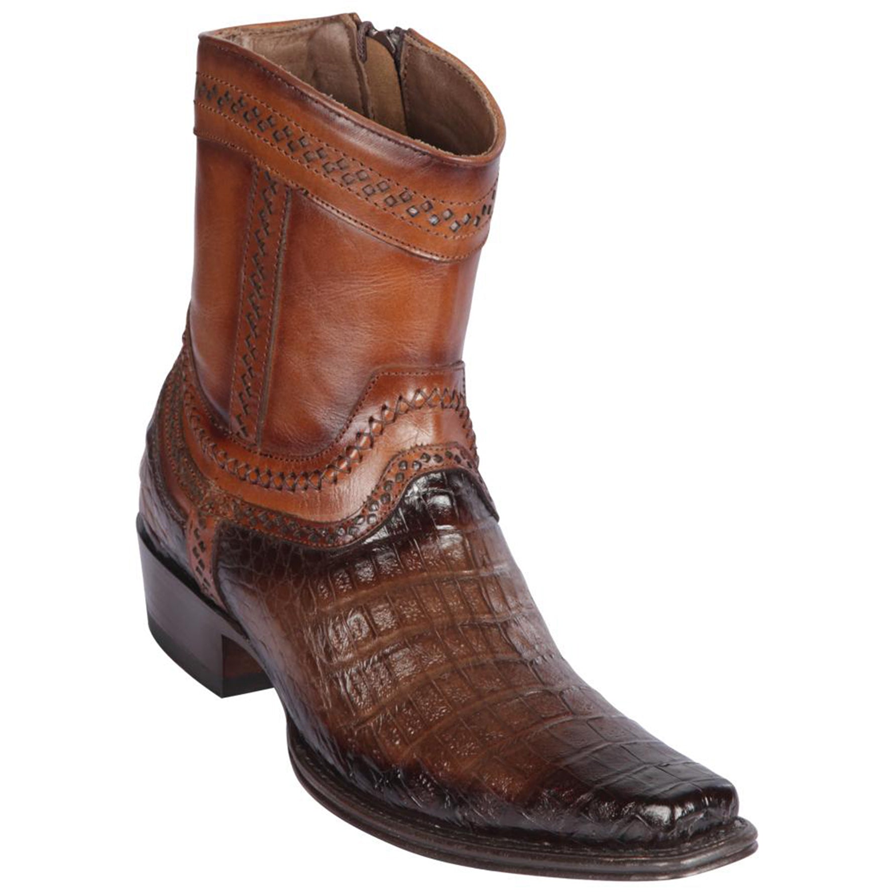 Caiman Belly Mens European Square Toe Boots