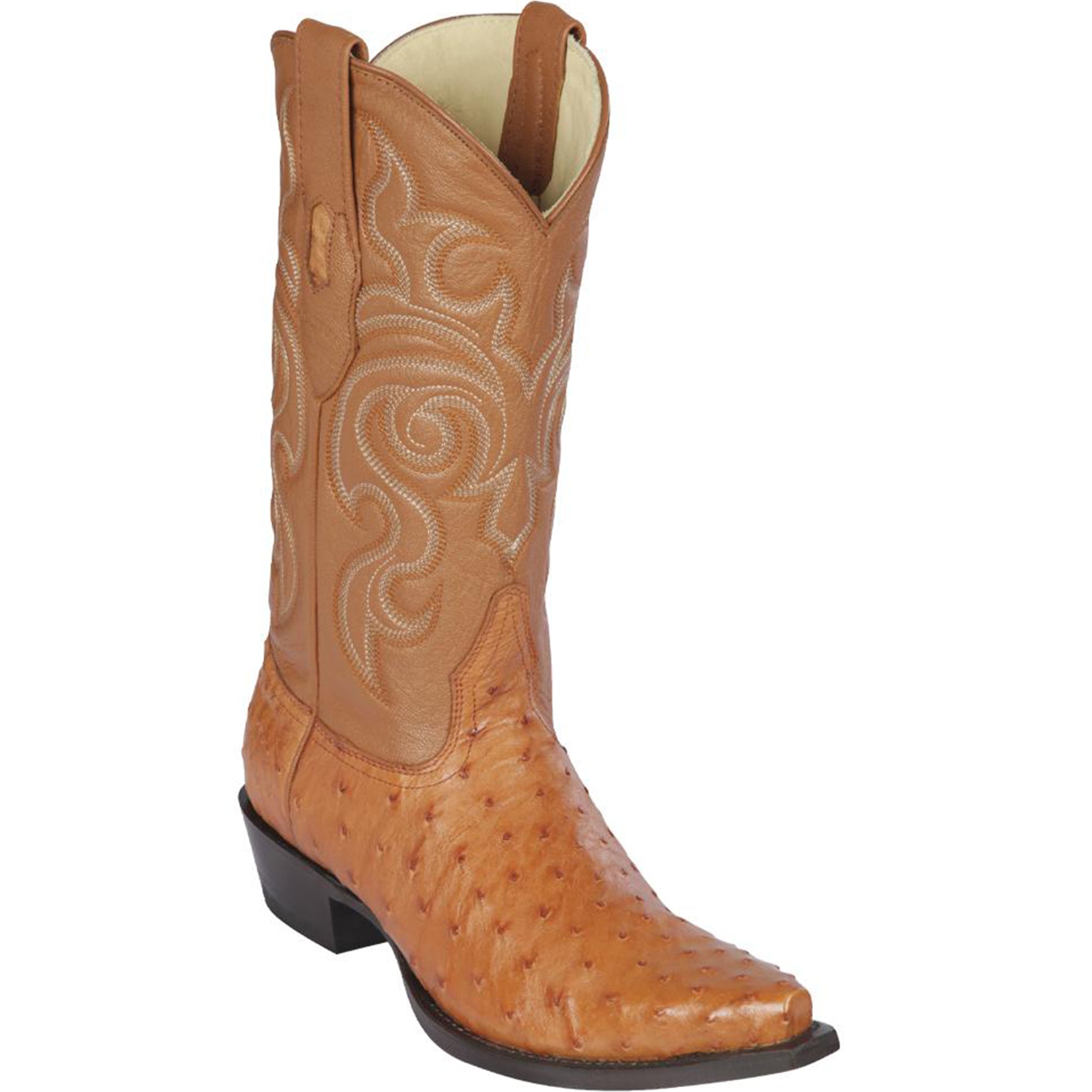 Cowboy Ostrich Boots Honey Snip Toe - Los Altos Boots