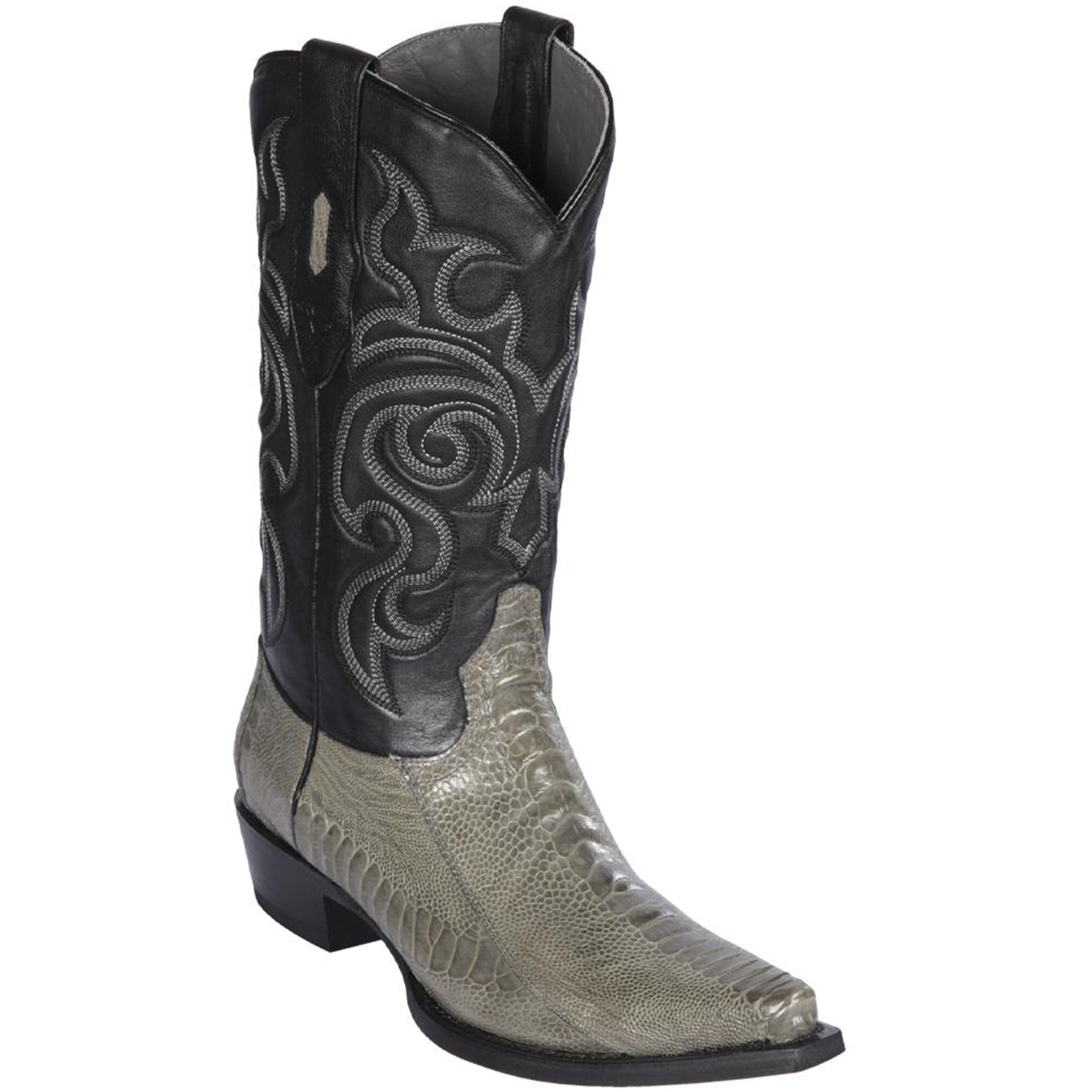 Grey Ostrich Leg Boot