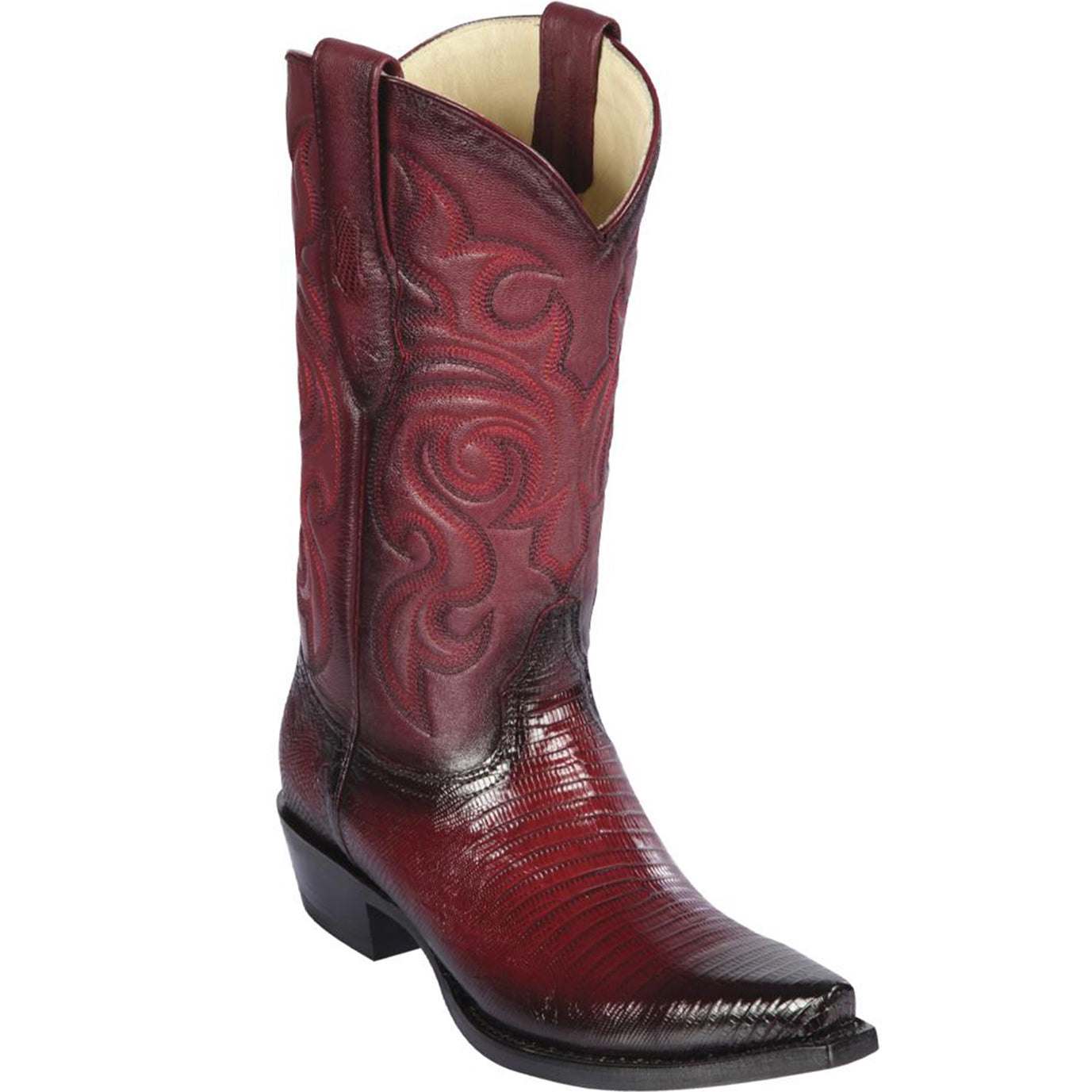 Burgundy Eel Cowboy Boots J-Toe main image 1