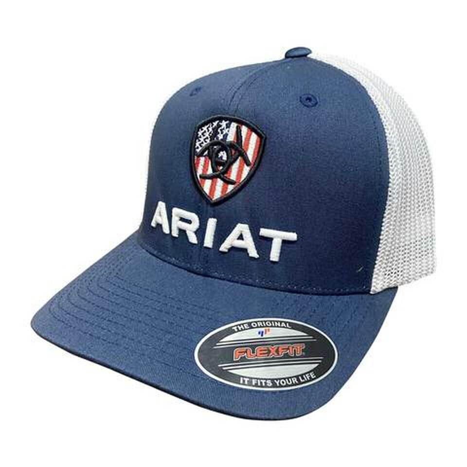 Men's Ariat Cap USA Flag Shield Navy