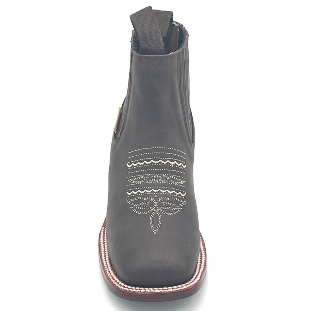 Ankle Square Toe Cowgirl Boots Chocolate Color