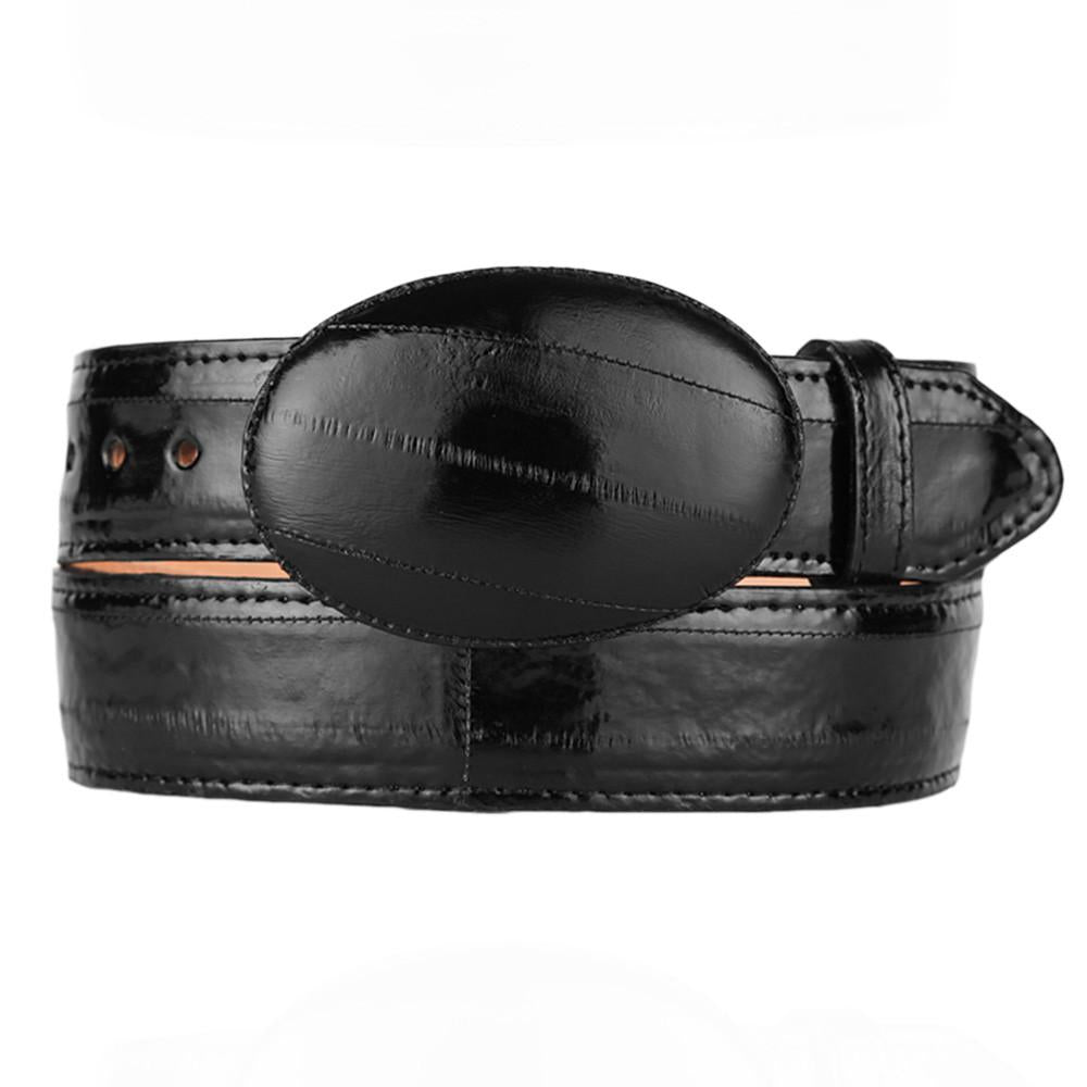 Sculpted eelskin leather belt Cognac Eel Skin Belt main image 3