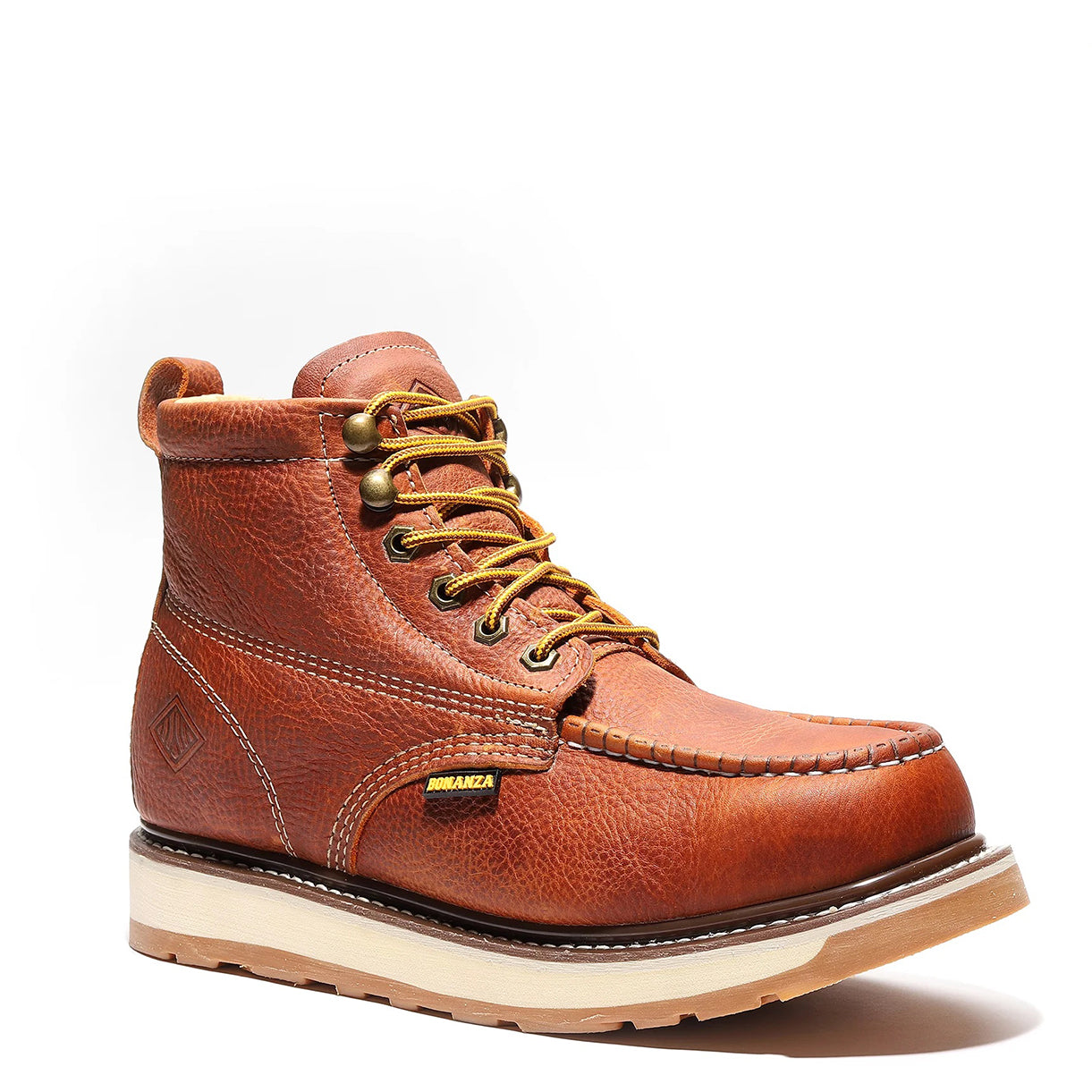 Bonanza Moc Toe Work Boots Light Brown