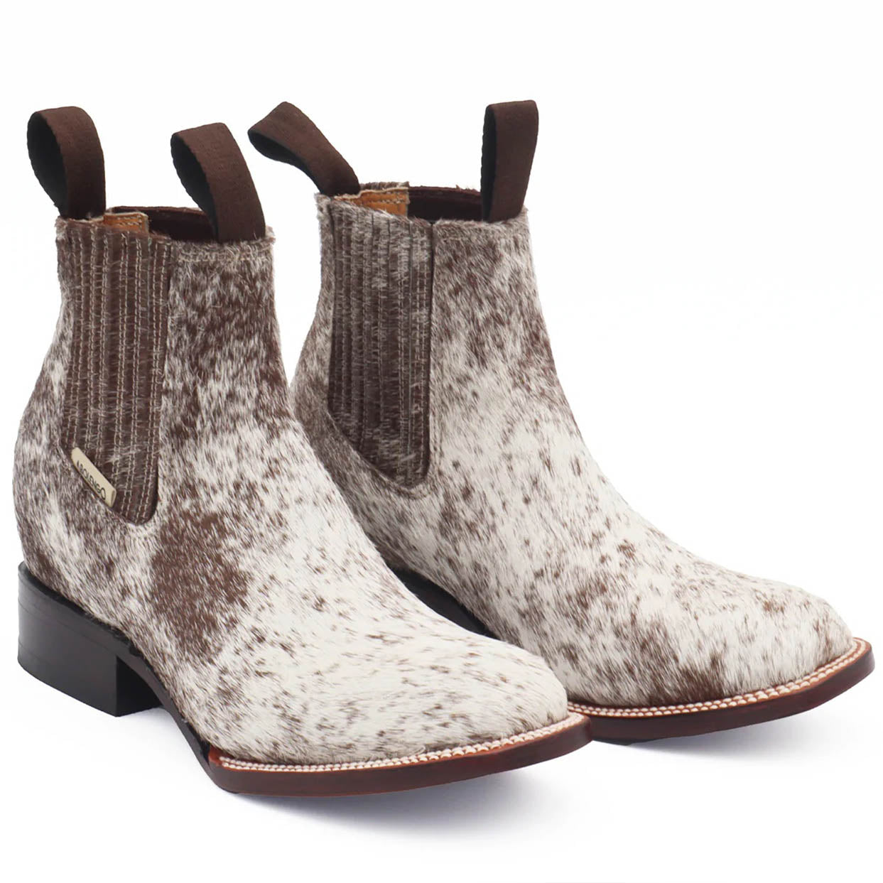cowhide booties