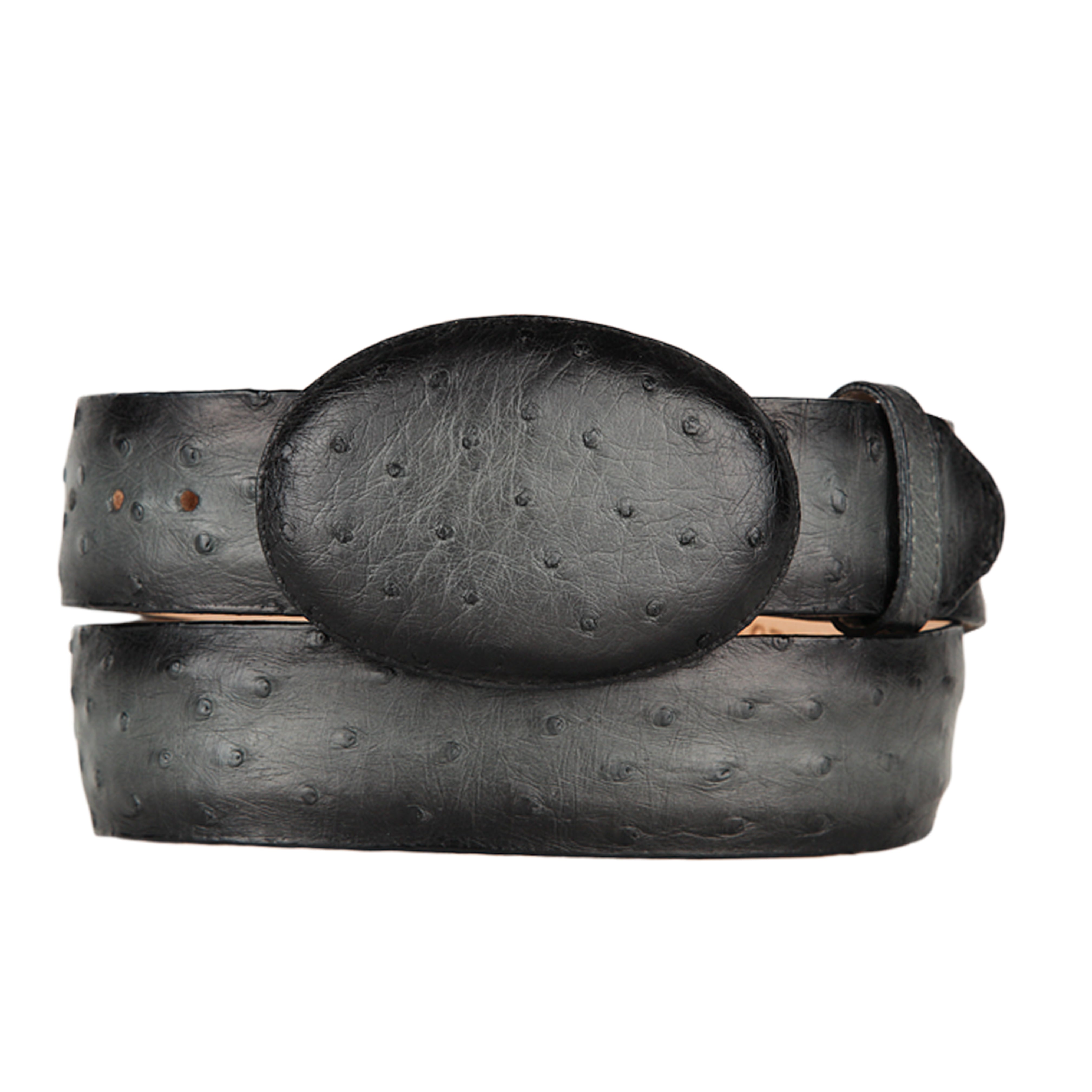 Faded Grey Ostrich Belt