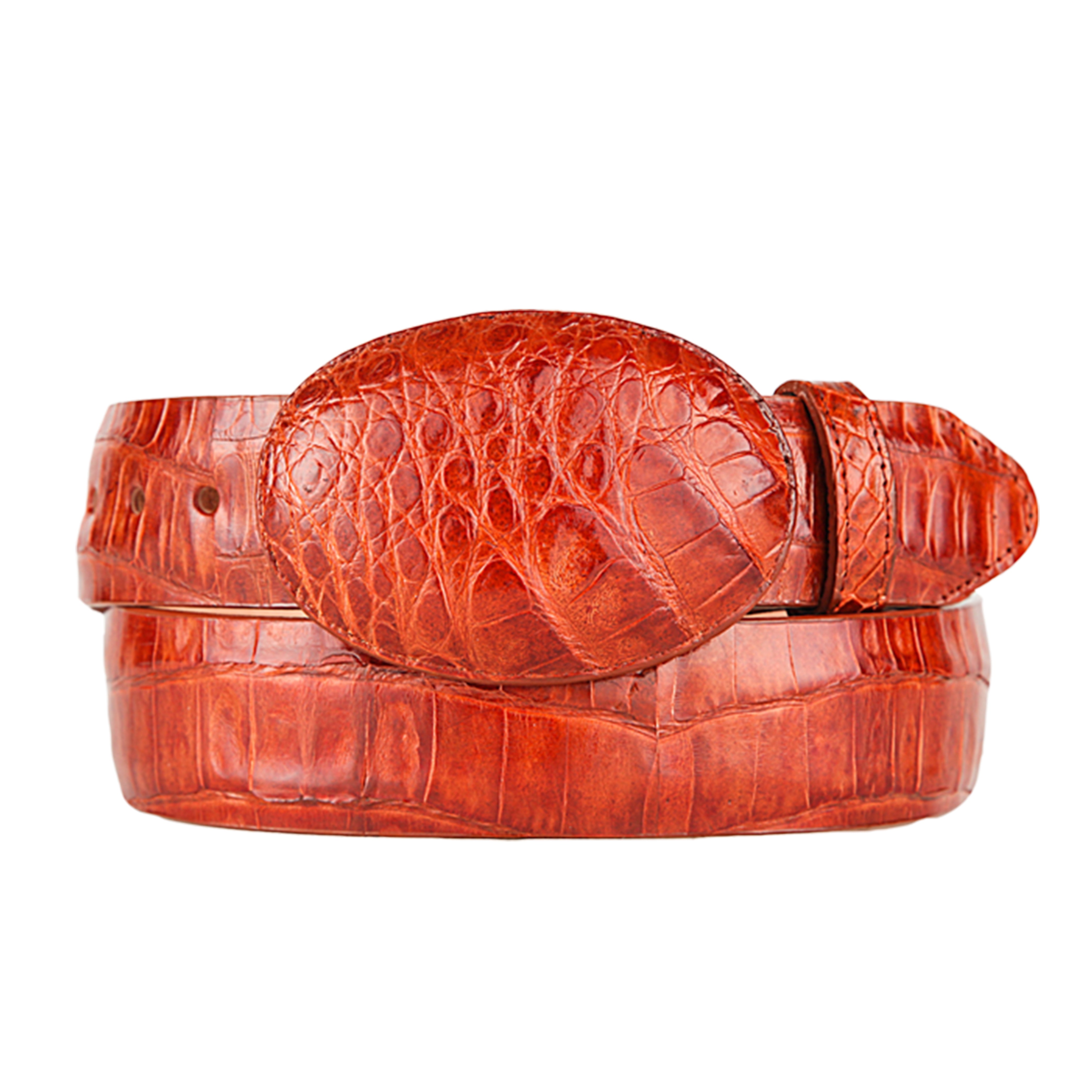 Los Altos Cognac Caiman Belly Belt