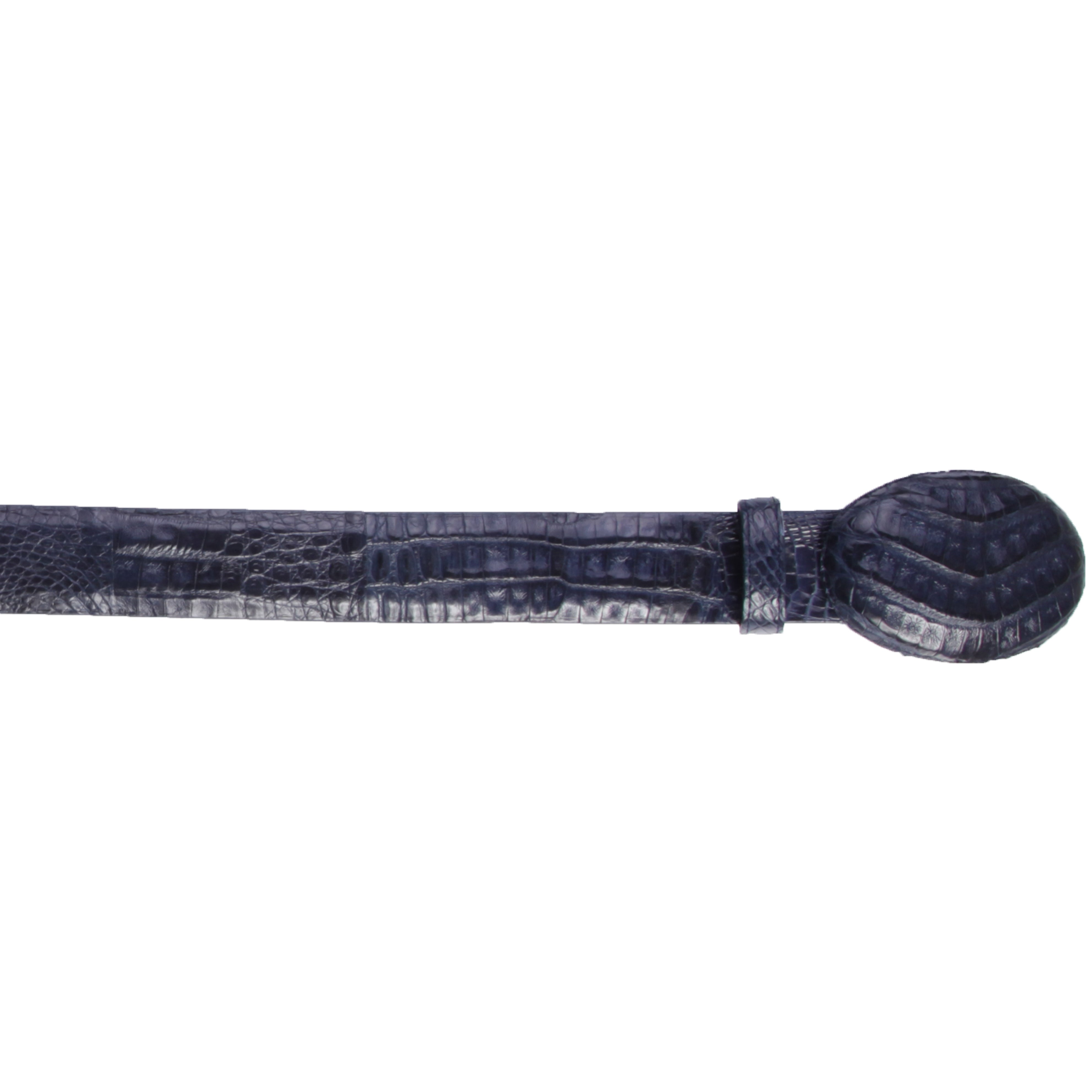 Navy blue crocodile belt