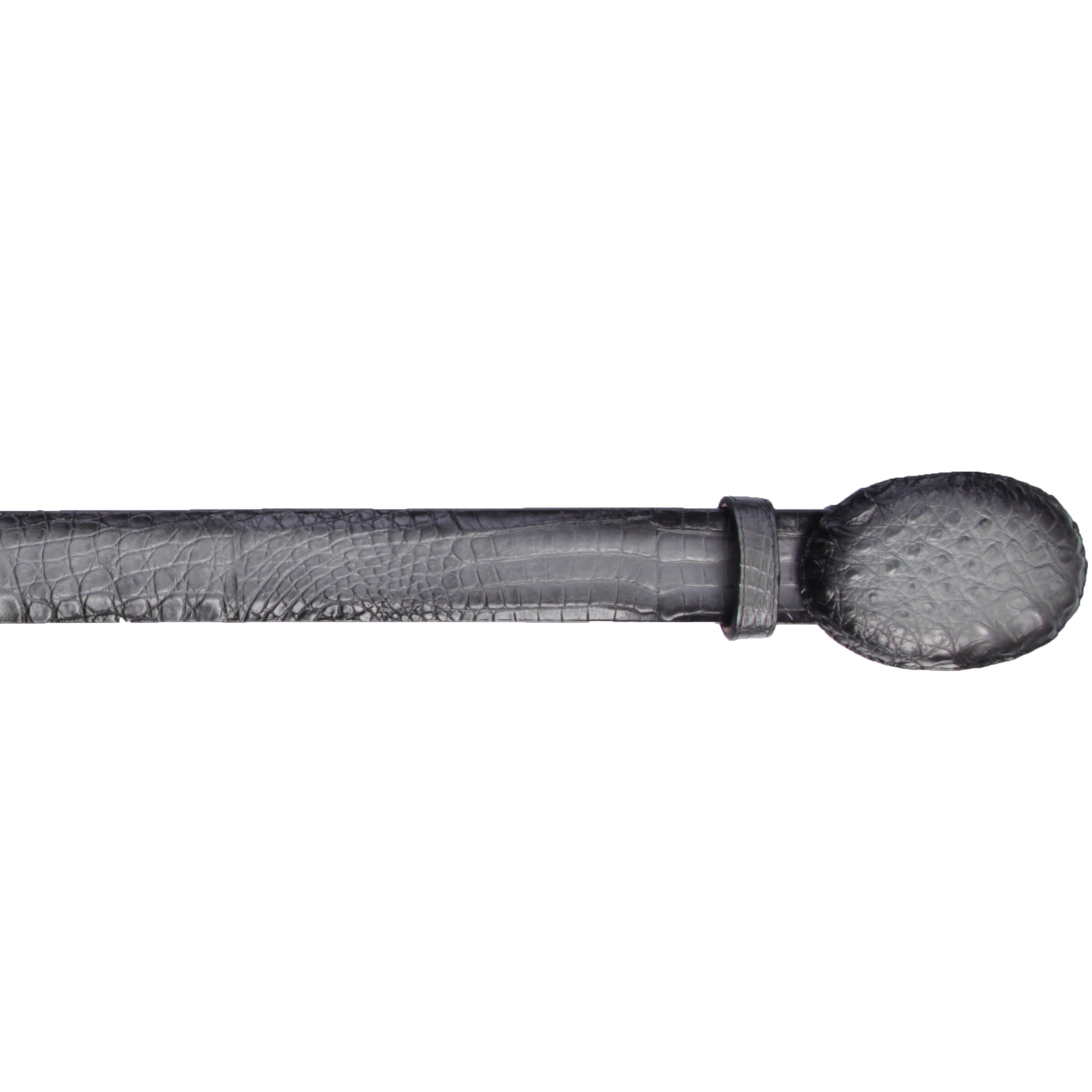 Los Altos Mens Caiman Grey Western Belt