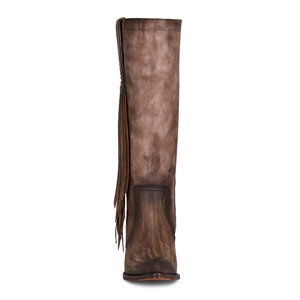 Front view of fringe boot