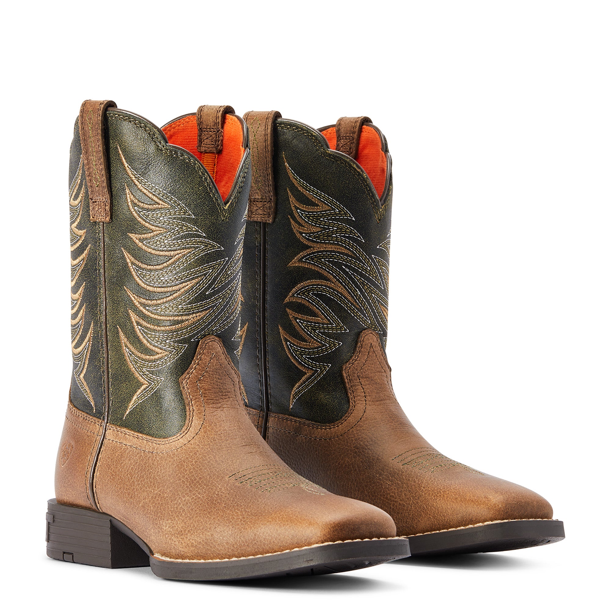 Botte western Firecatcher marron vieilli Ariat pour enfant