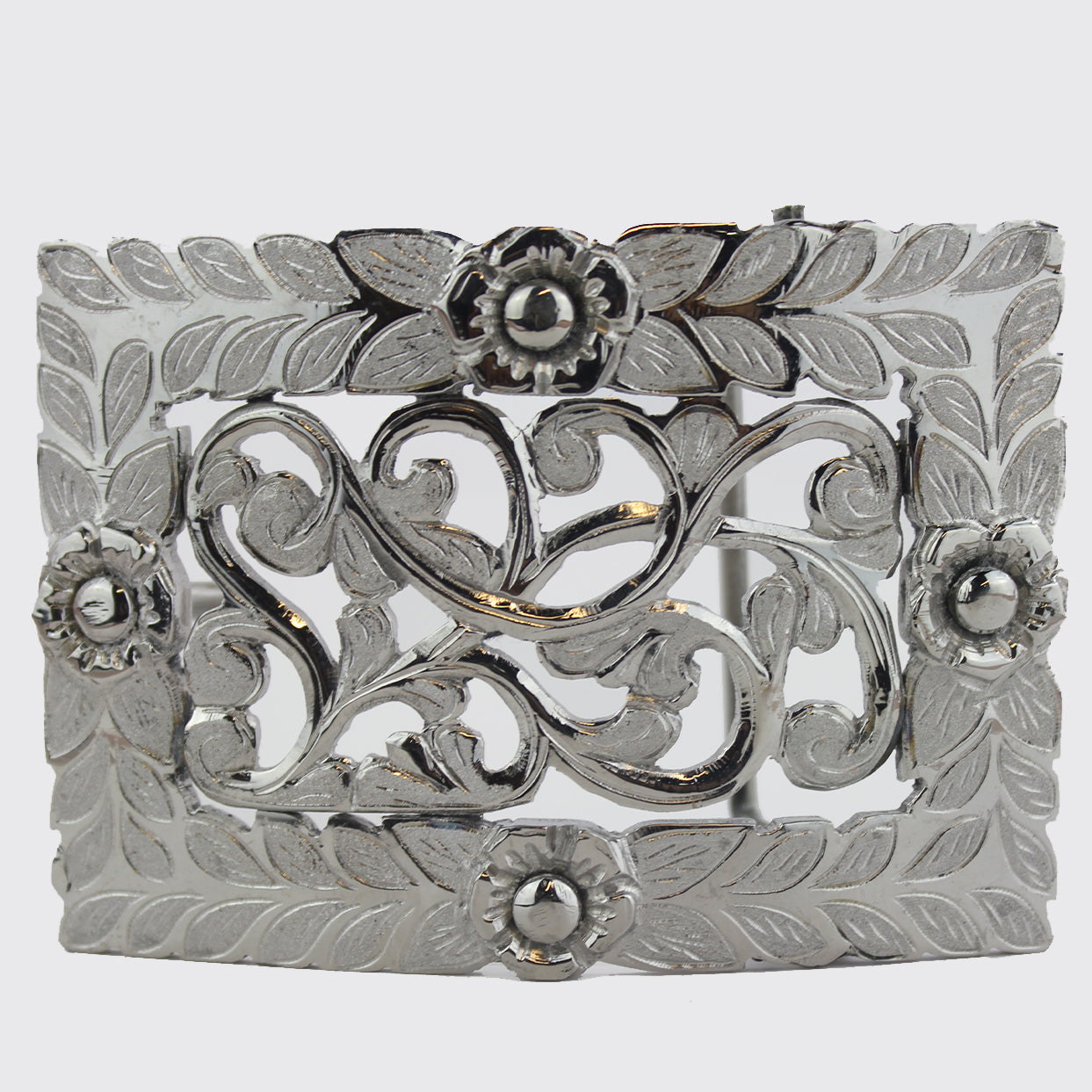Charro Flower Design Belt Buckle - Main Image