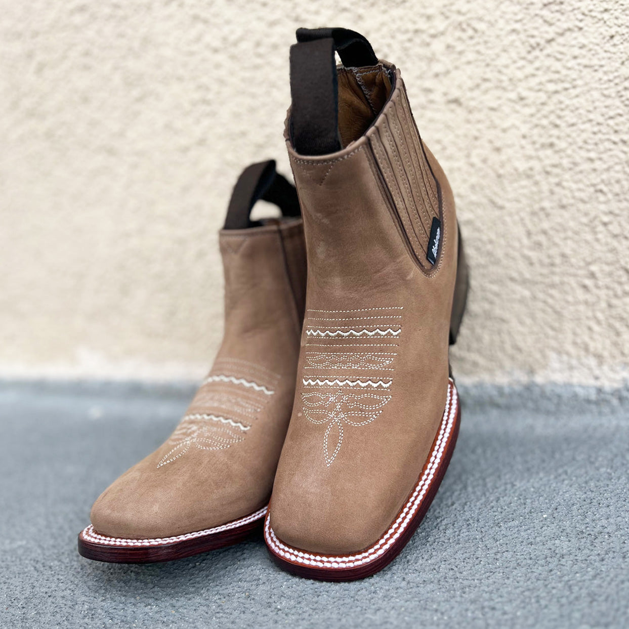 Image of pair Ankle Square Toe Cowgirl Boots