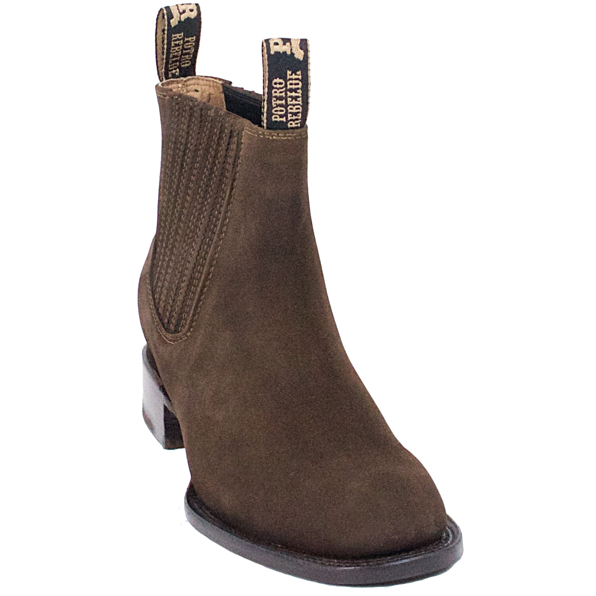 El Potrillo Brown Leather Suede Chelsea Ankle Boots Western Rodeo Country Potrillo Salvaje Men main image 2