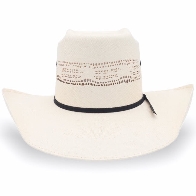 front view of Bangora Brick Crown Cowboy Straw Hat