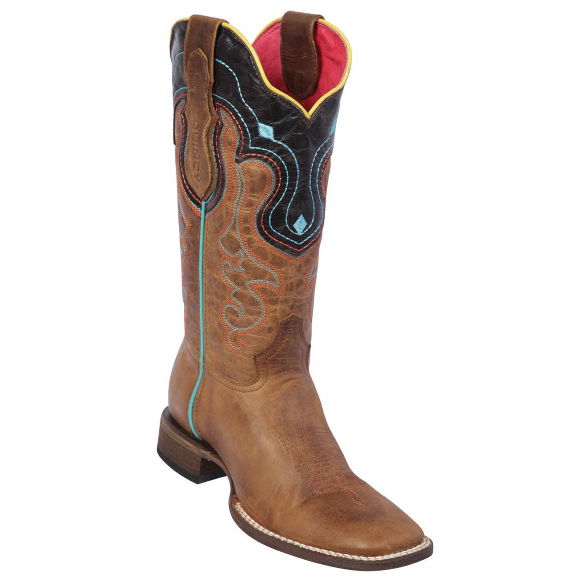 Honey brown women's square toe cowboy boot