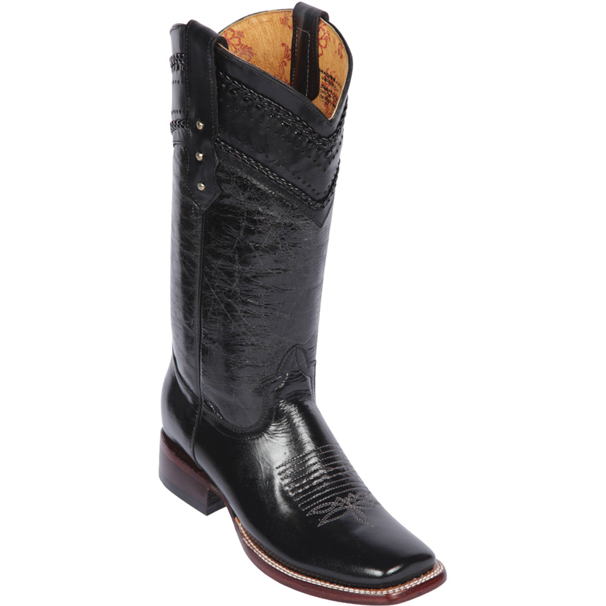 Quincy Black Cowgirl Boots Square Toe