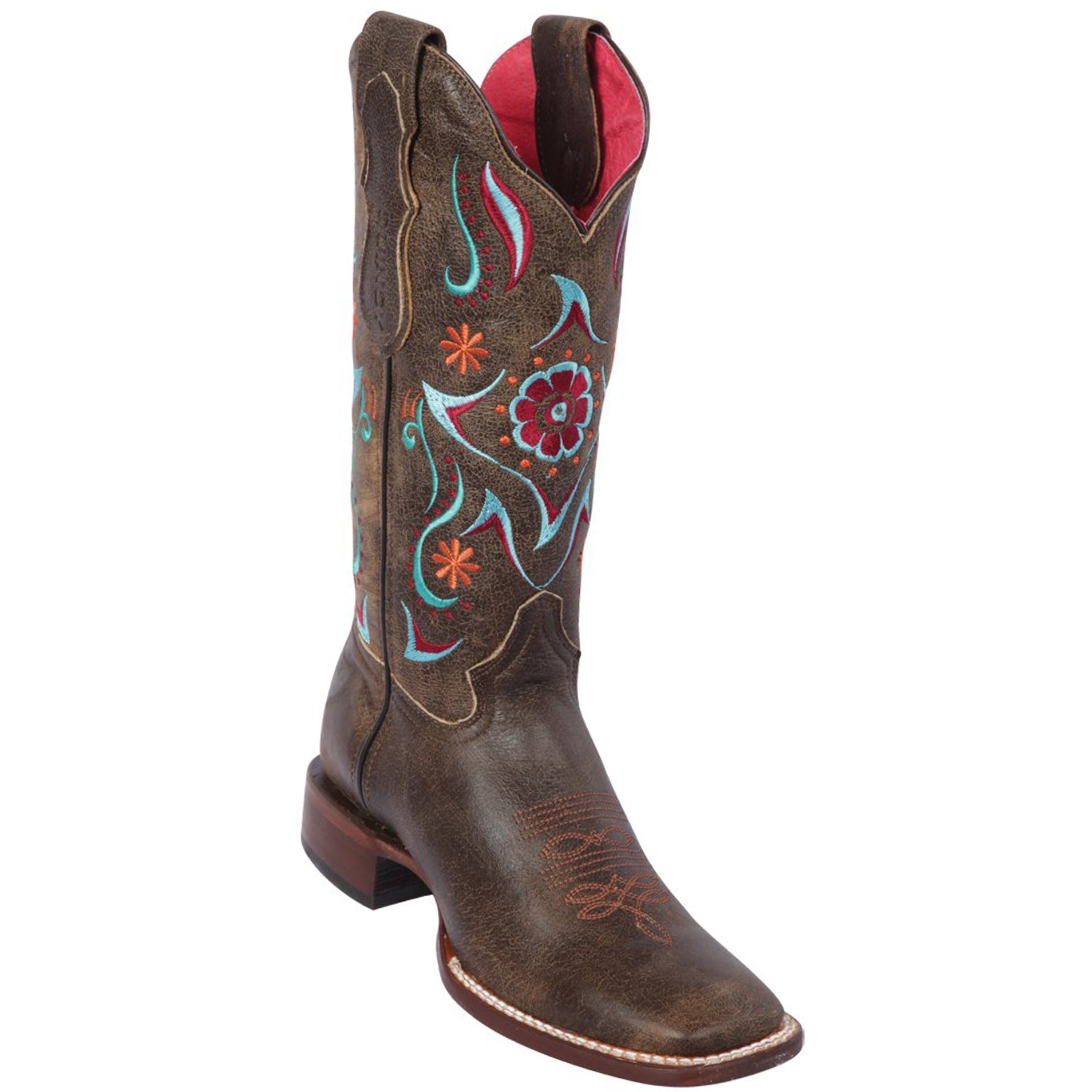 Flower Volcano Tobacco Cowgirl Boots