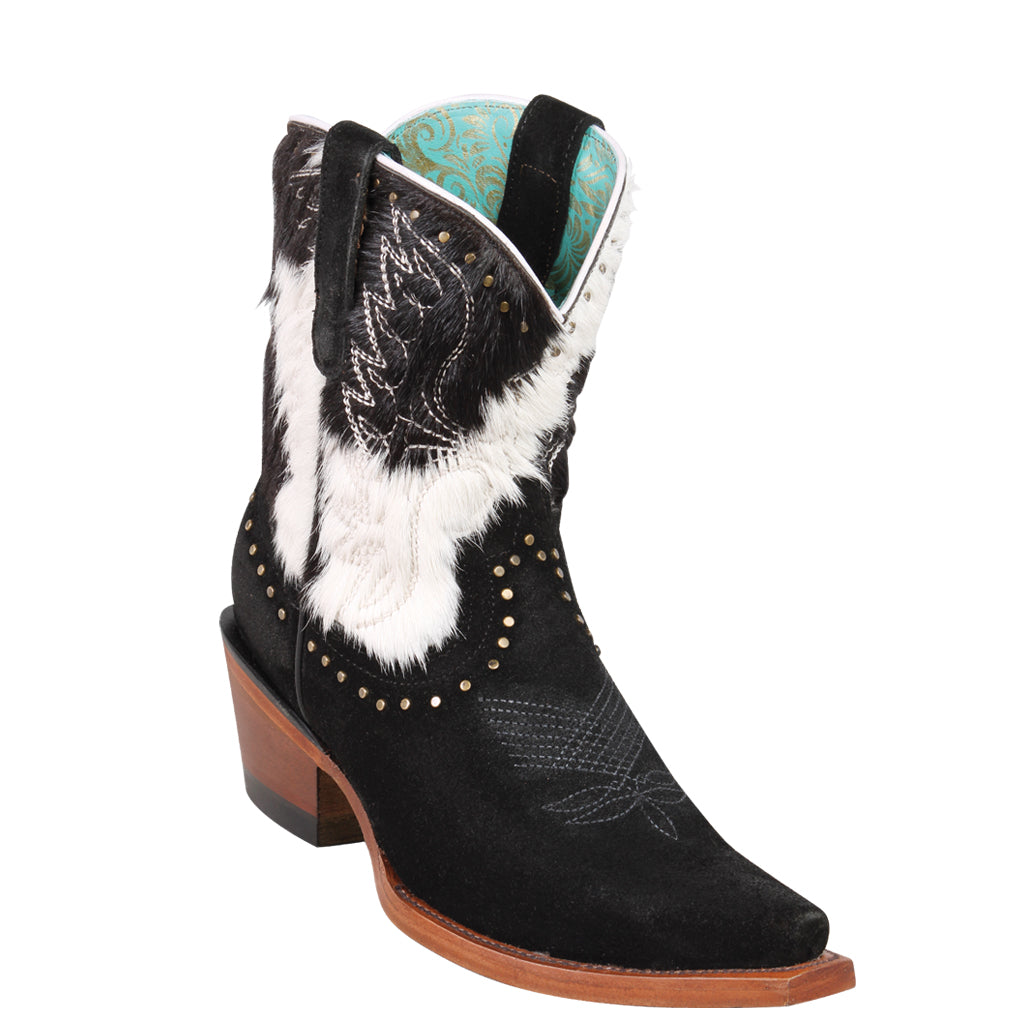 cowhide ankle boots
