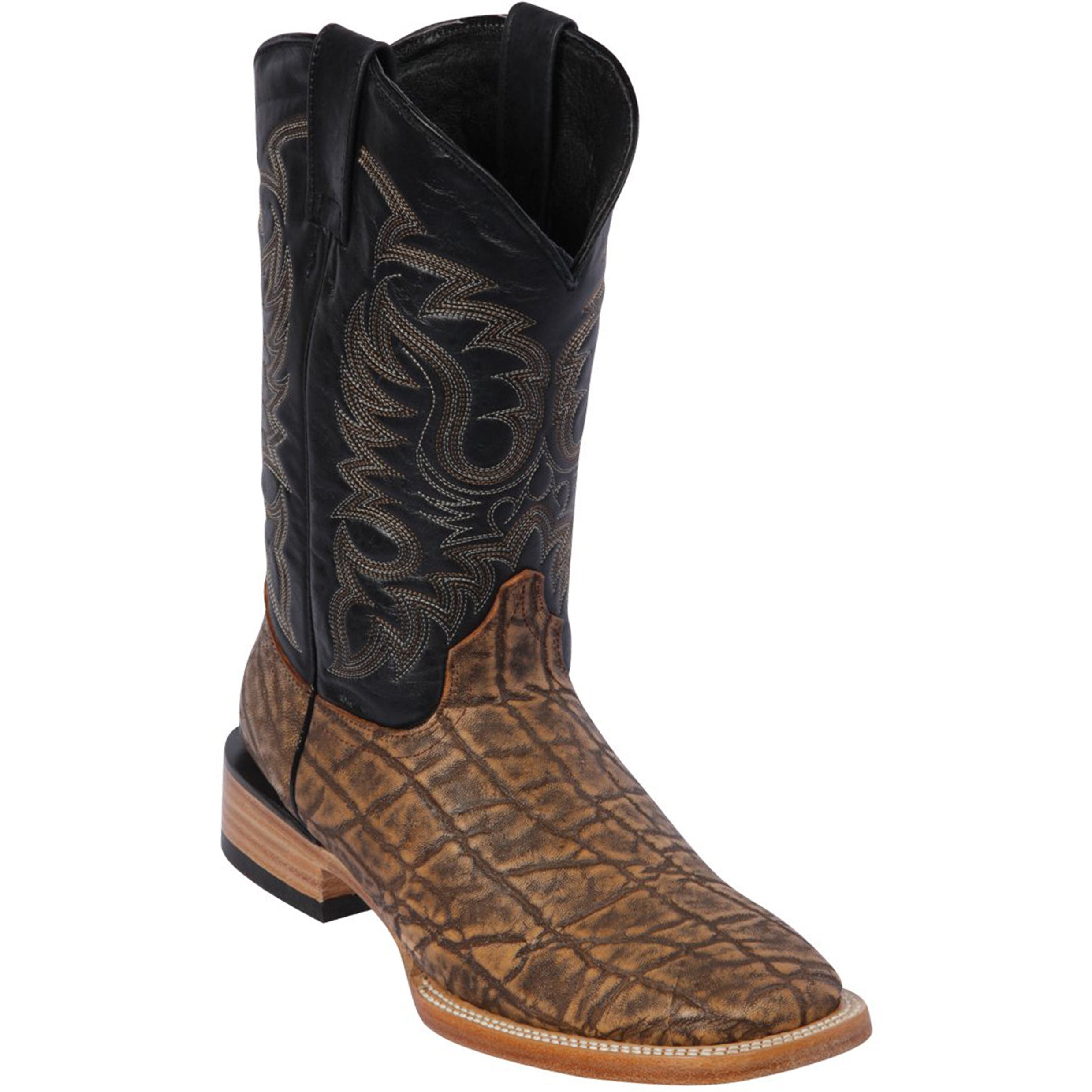 Elephant Print Square Toe Cowboy Boot