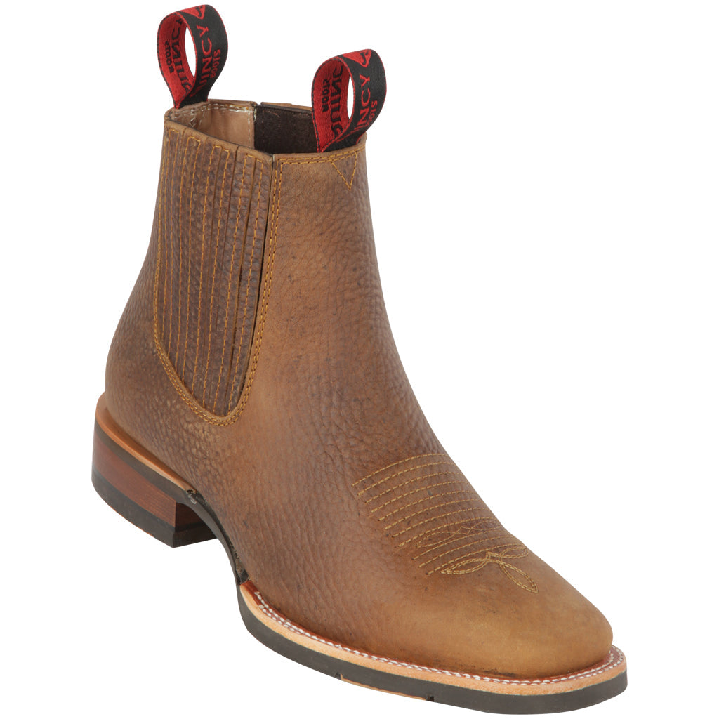 Tan Short Square Toe Cowboy Boots Quincy Boots