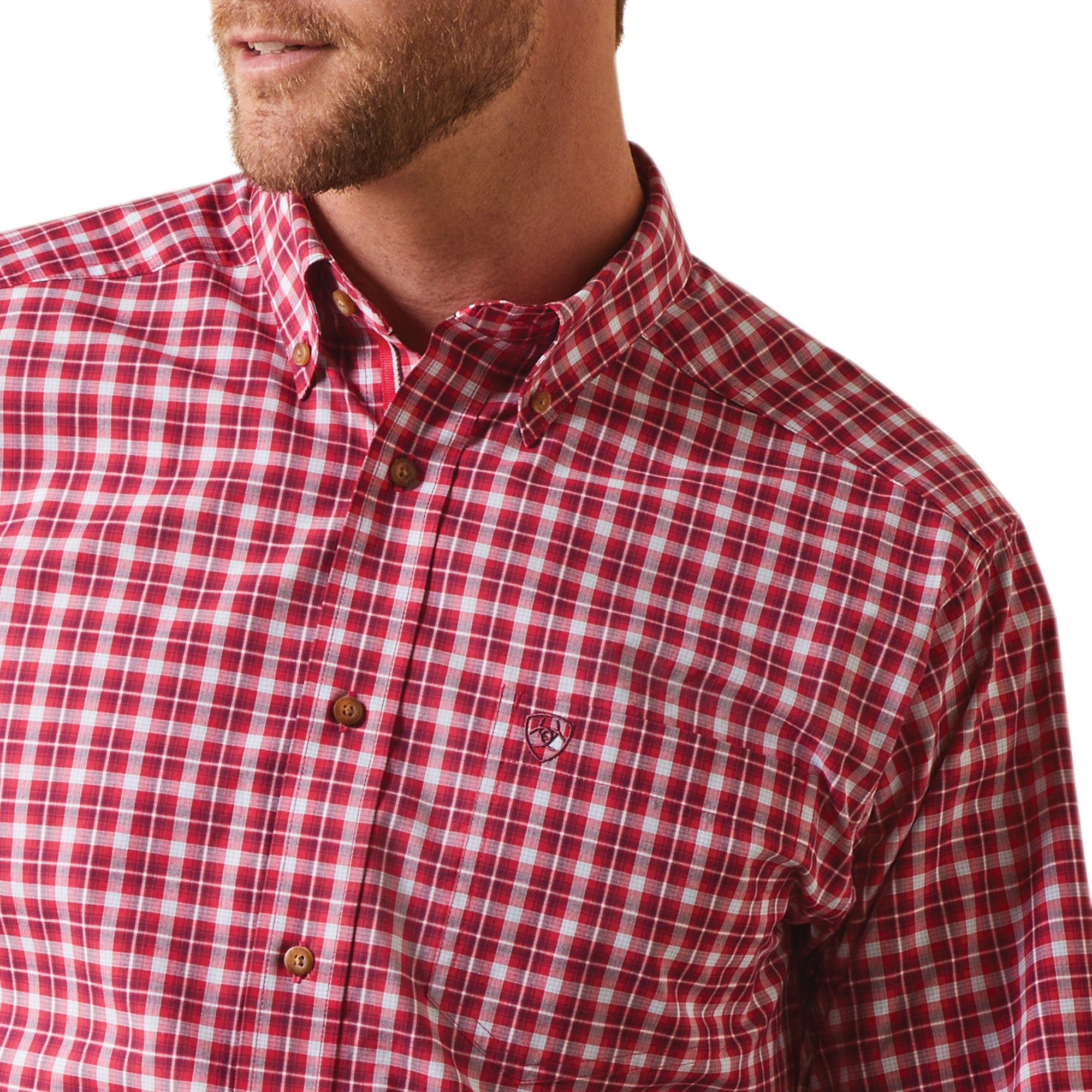 close up of Pro Indiana Fitted Long Sleeve Ariat Shirt