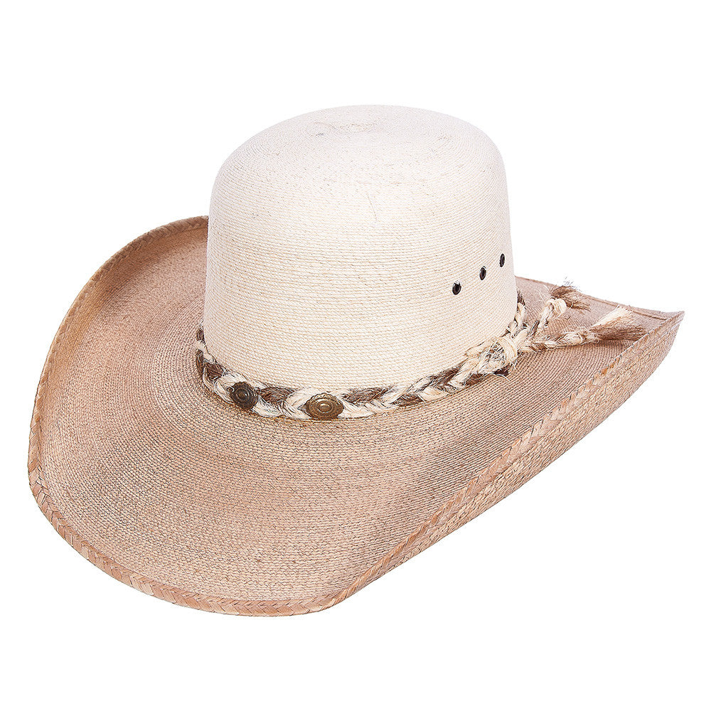 Sahuayo Open Crown Palm Leaf Cowboy Hat - VaqueroBoots.com - 3