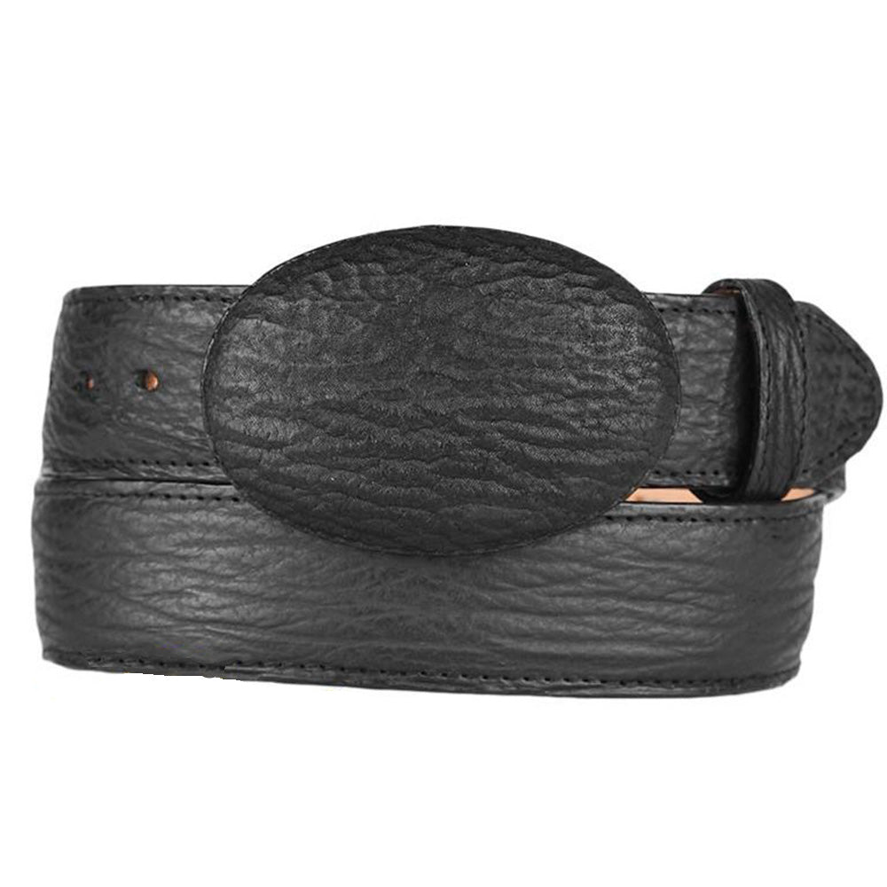 Black sharkskin belt