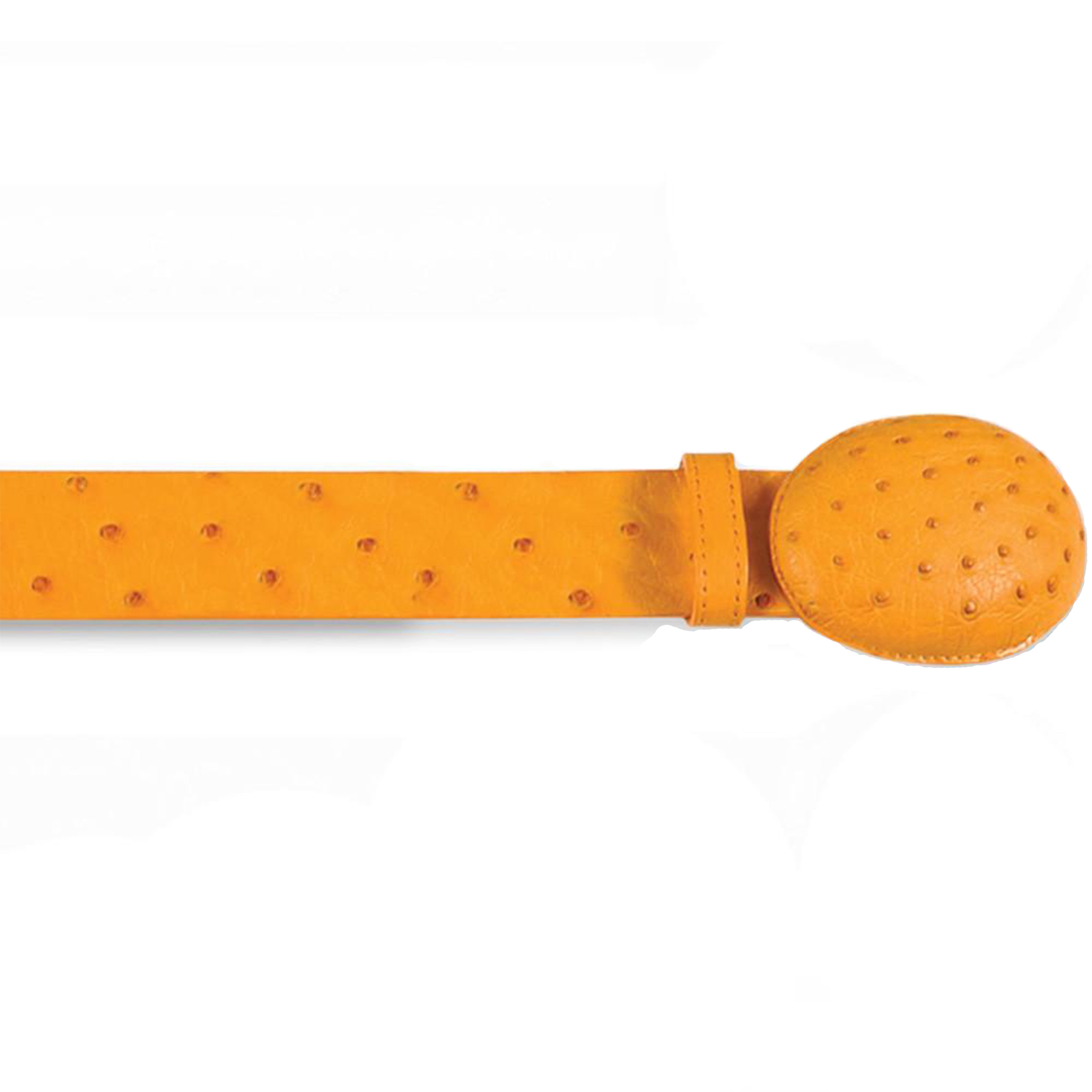 Los Altos Mens Ostrich Belt Buttercup