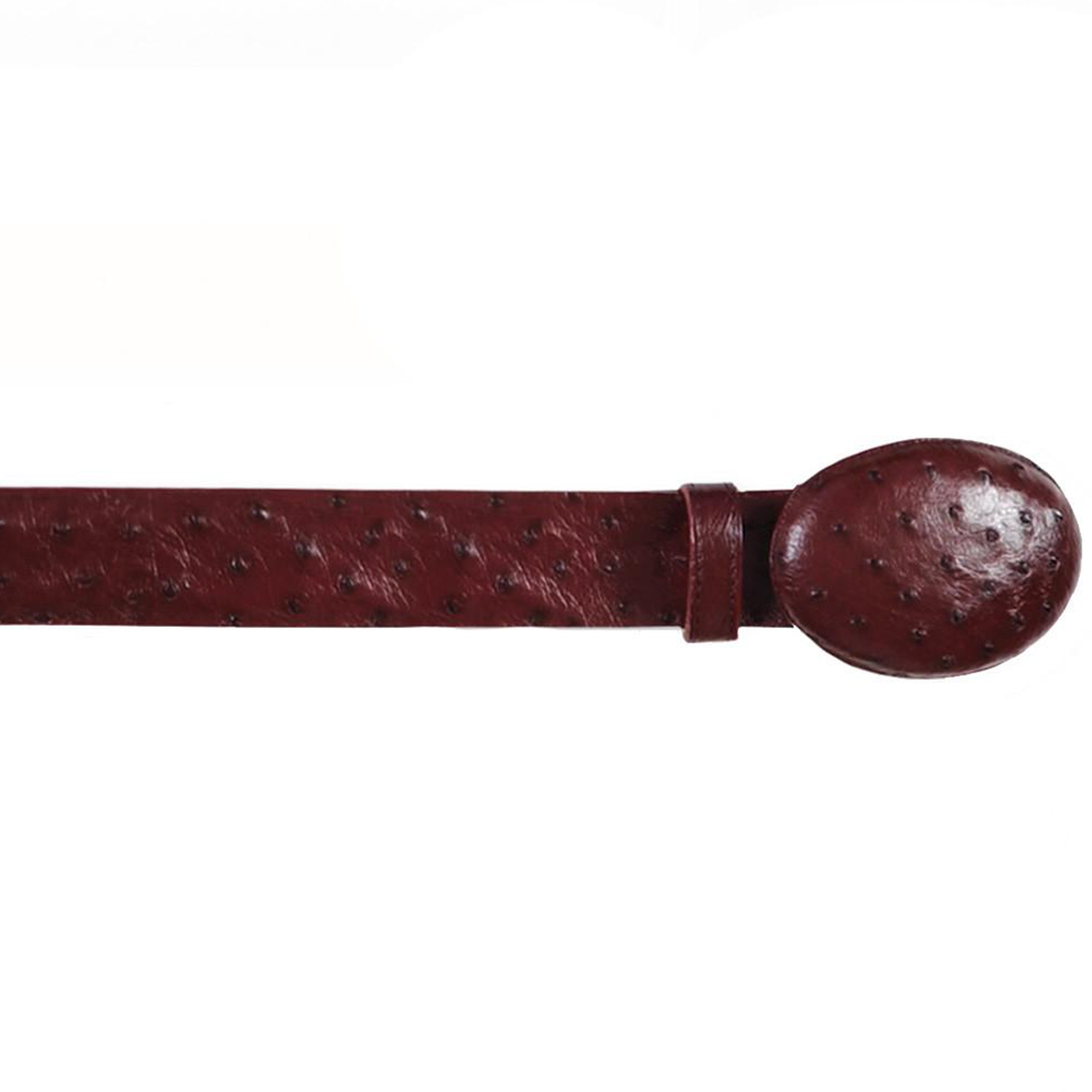 Los Altos Men's Burgundy Ostrich Belt