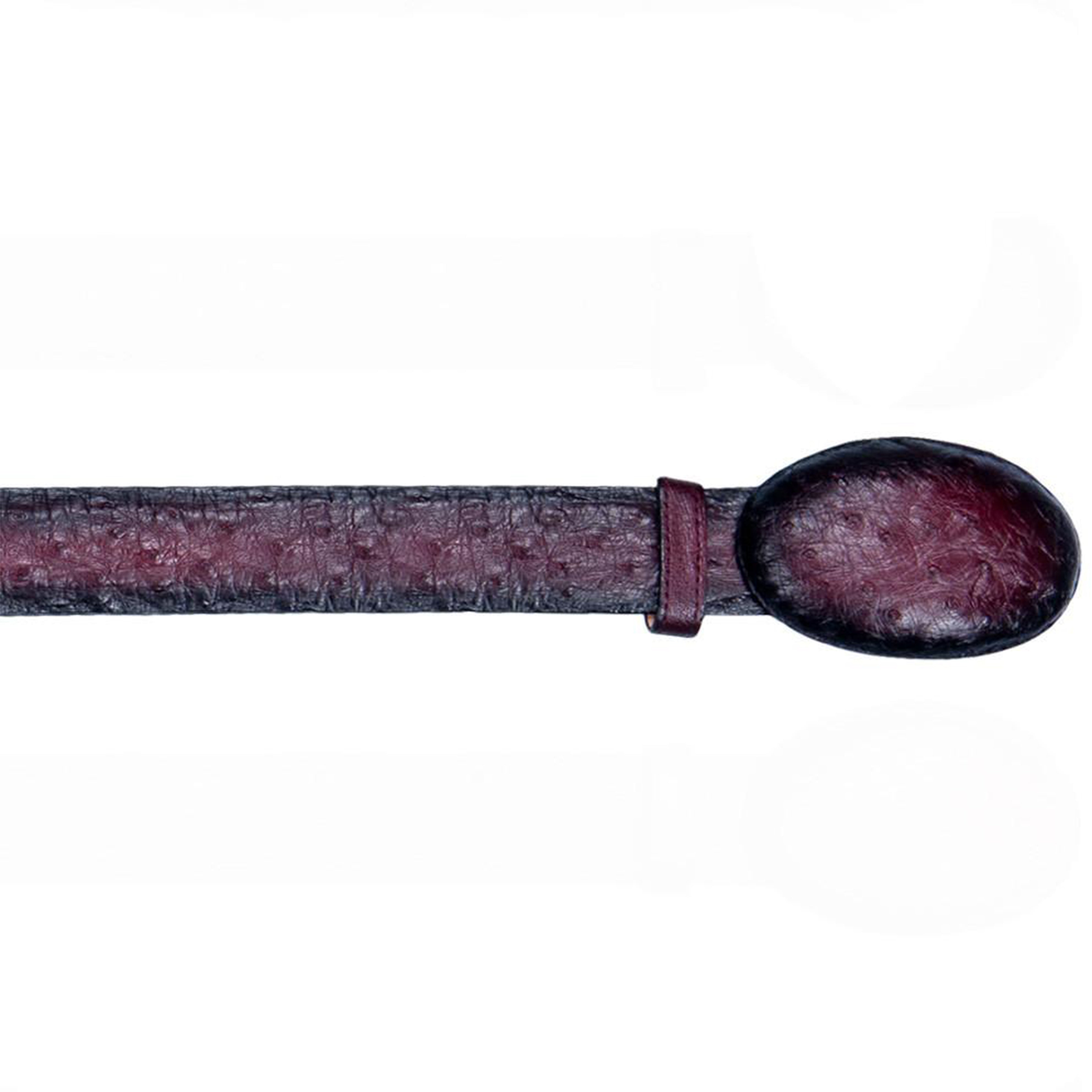 Los Altos Ostrich Western Belt Shaded Burgundy