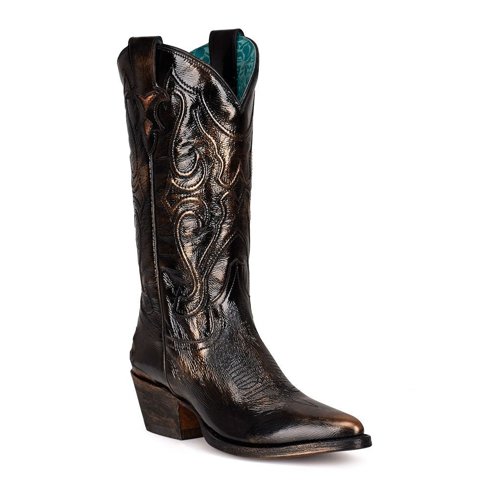 Bronze Black Cowgirl Boots - Corral Boots