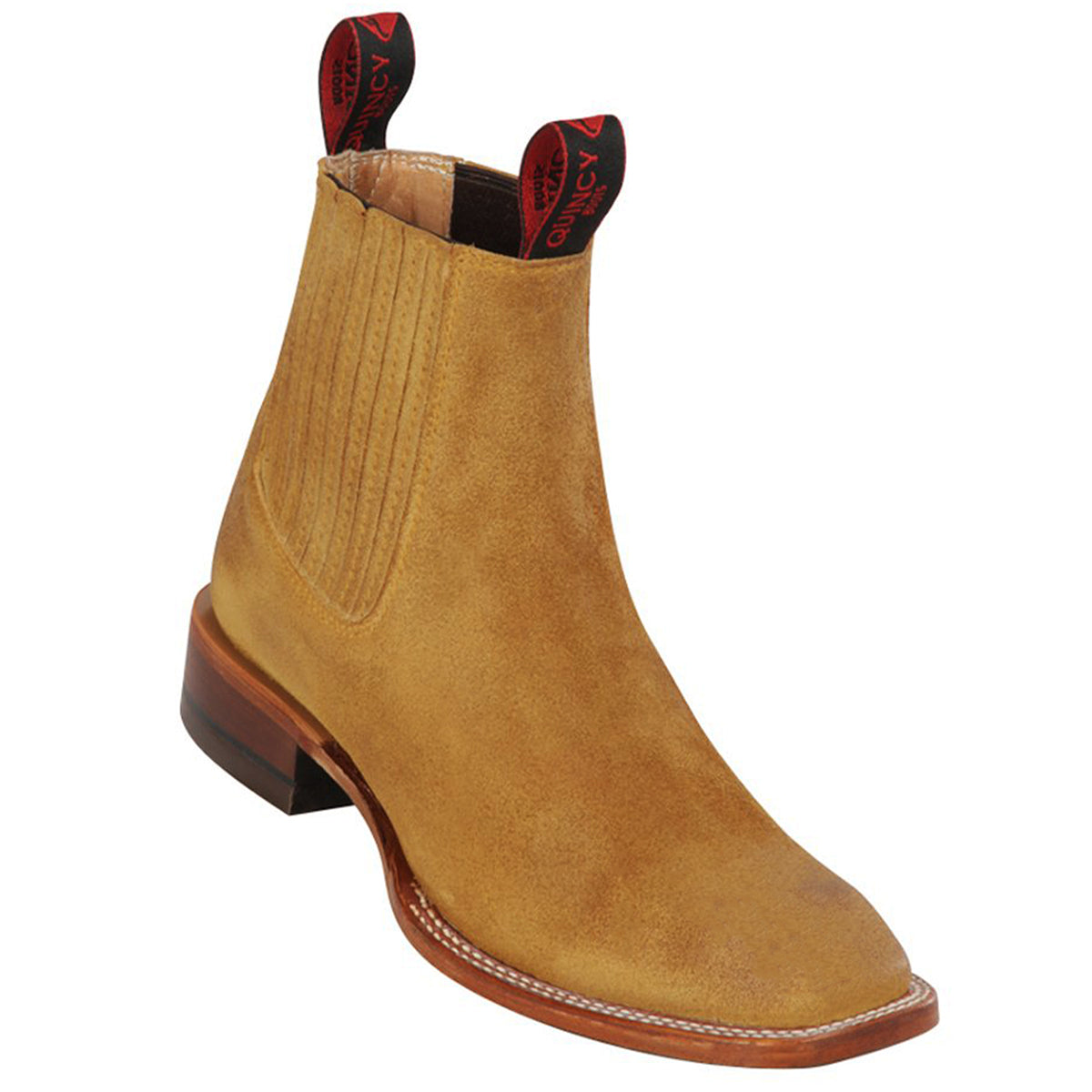 Botines De Hombre Vaqueros Punta Cuadrada Botines Charros Punta