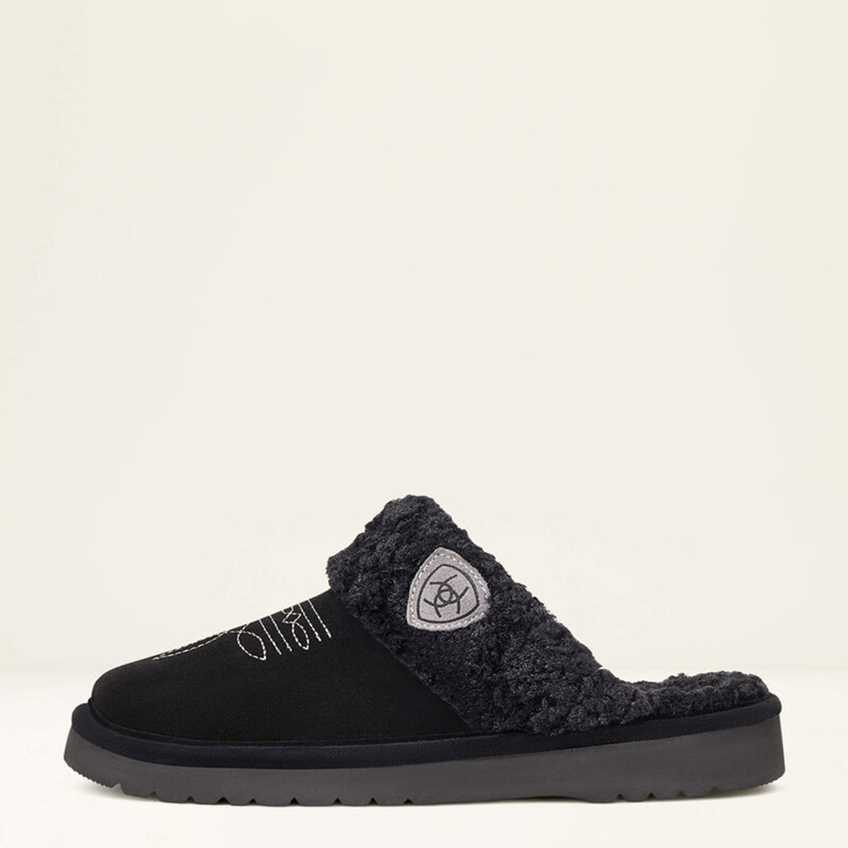 Side view of Ariat black slipper