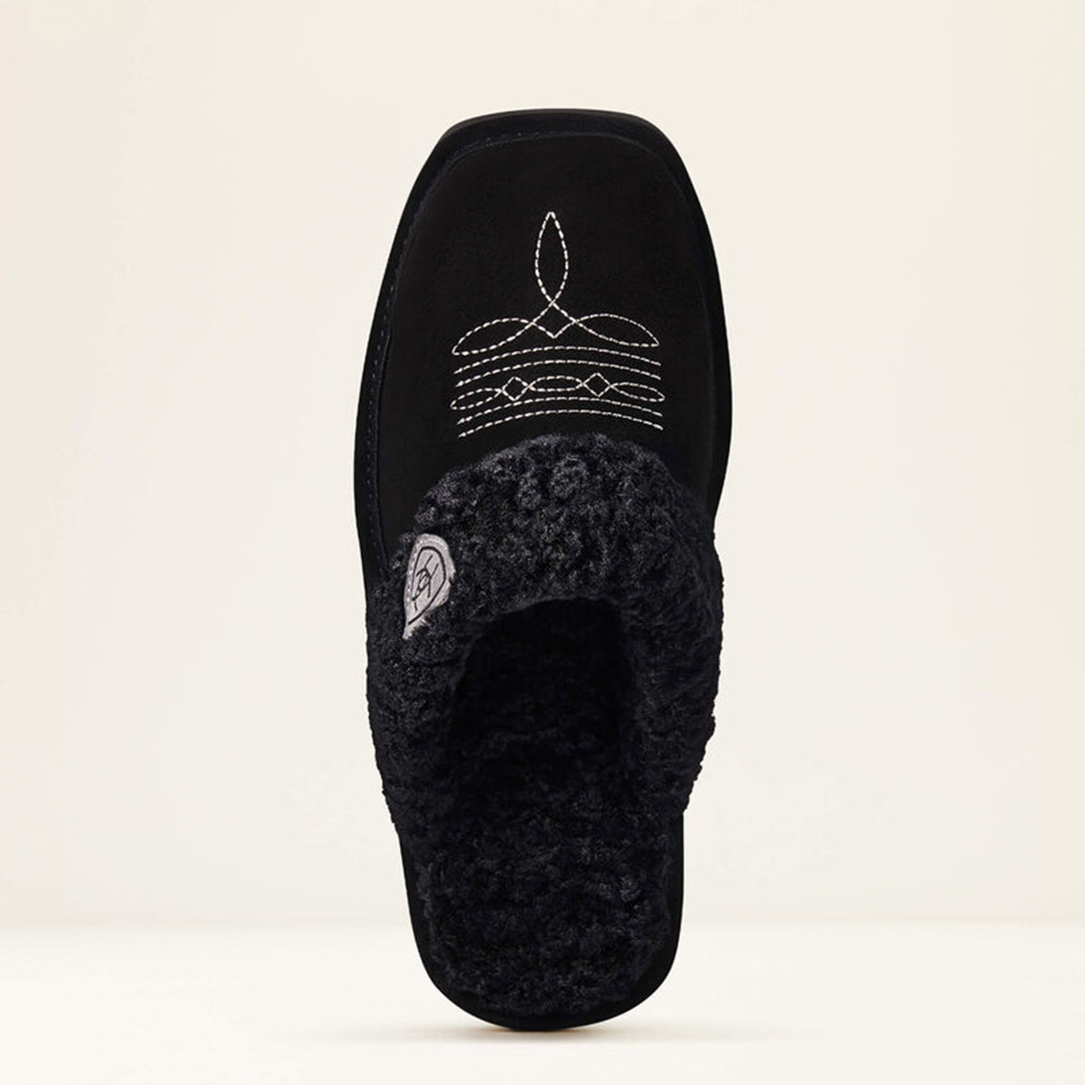 Top view of Ariat black slipper
