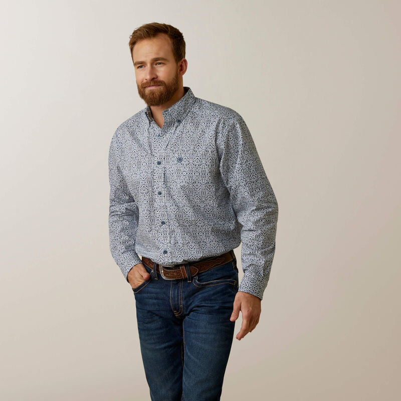 Ariat Blue Long Sleeve Shirt Oliver Classic Fit