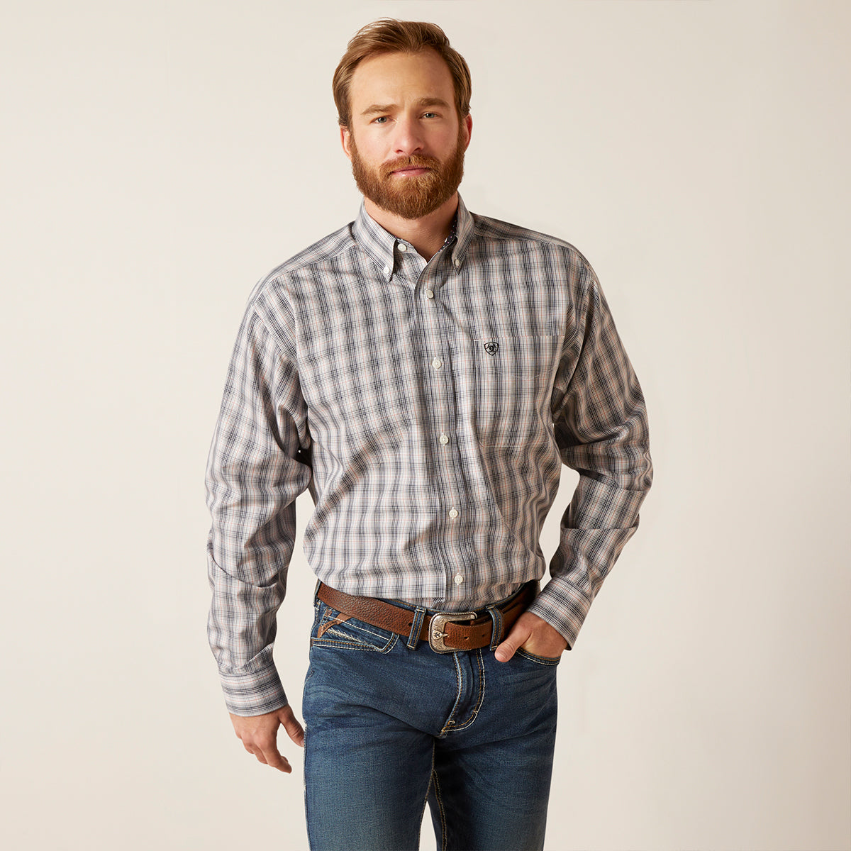 Ariat Men's Wrinkle Free Vahn Plaid Classic Fit Shirt