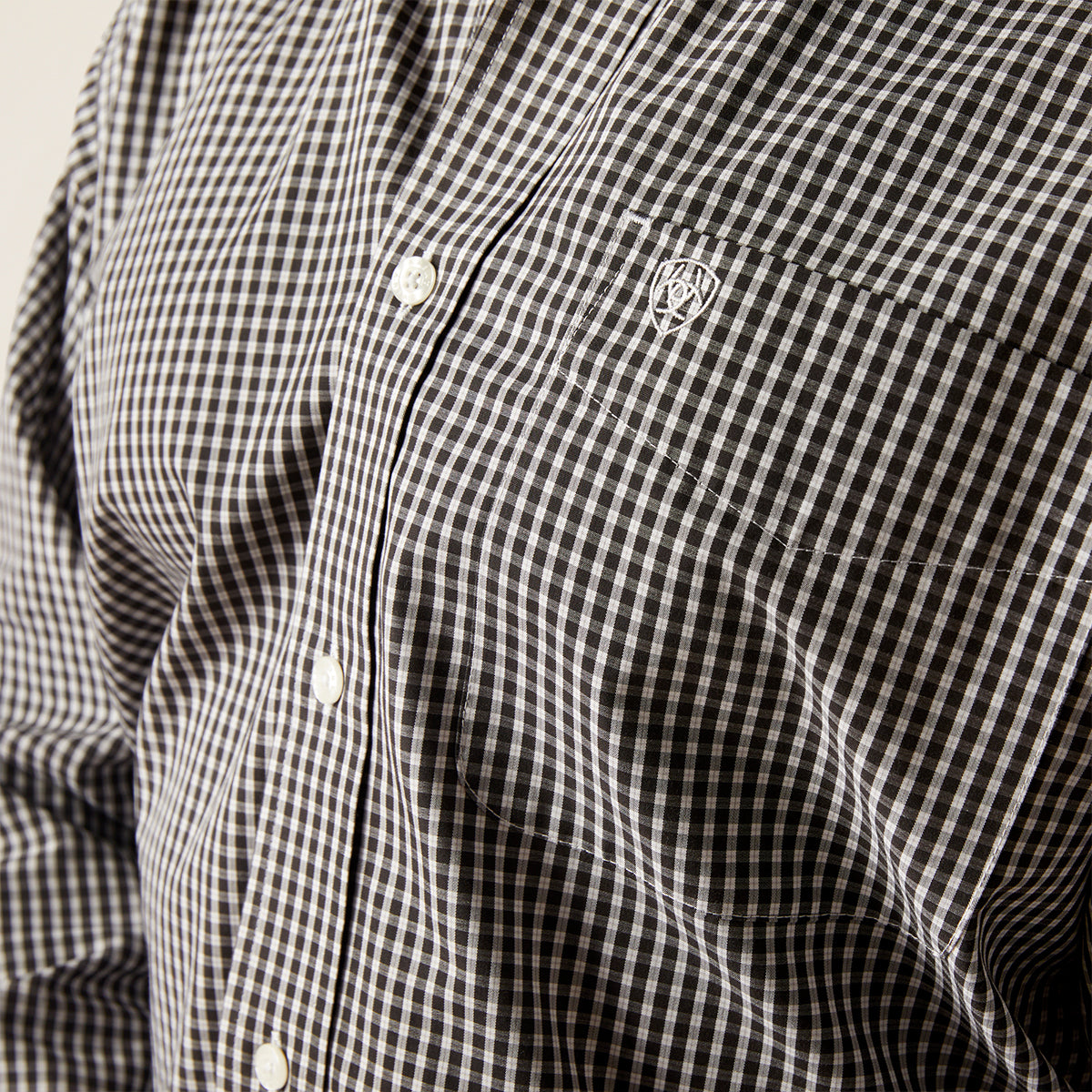 Close up of Wrinkle Free Ved Classic Fit Ariat Shirt