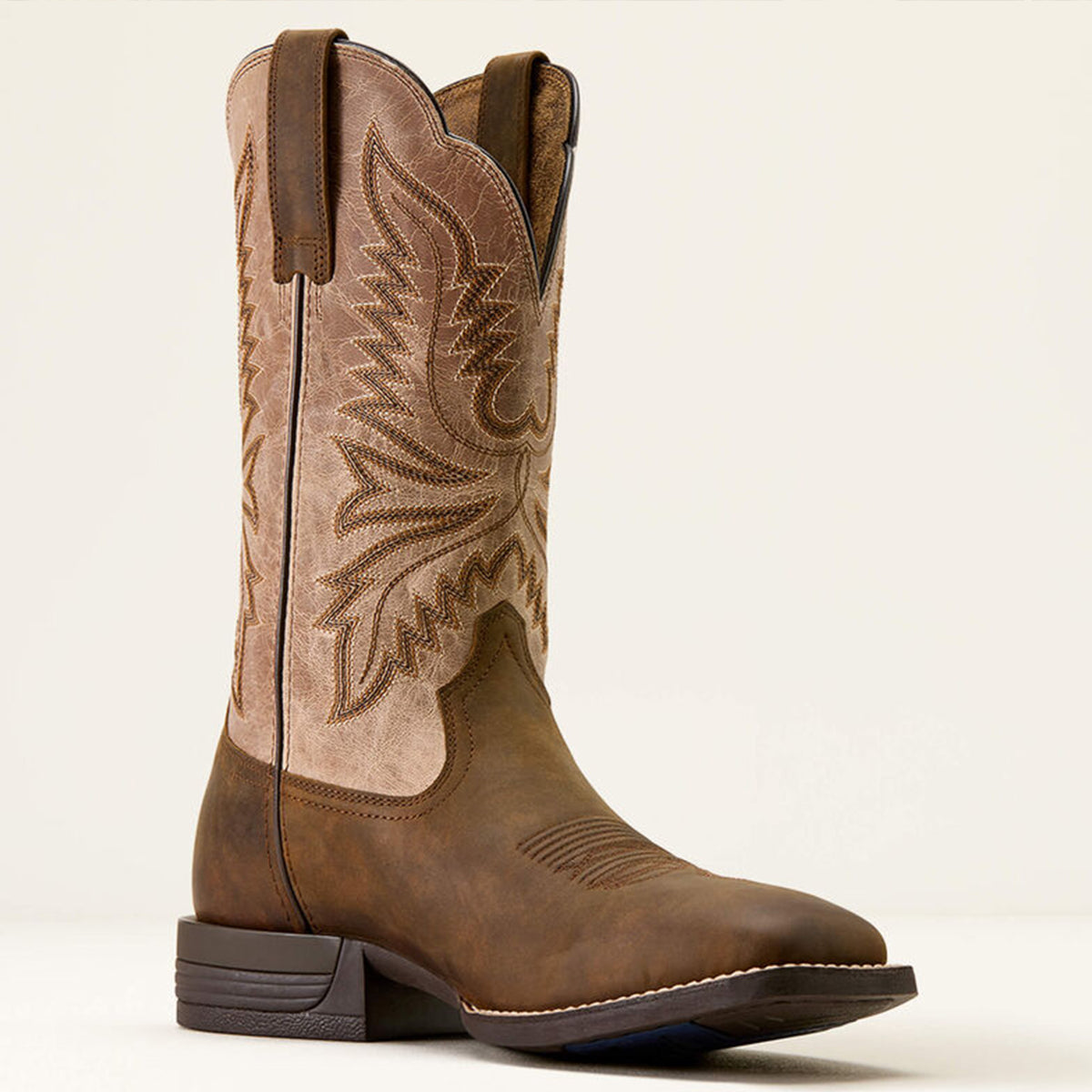 Ariat Brush Creek Men's Taupe Brown Wide Square Toe Cowboy Boot