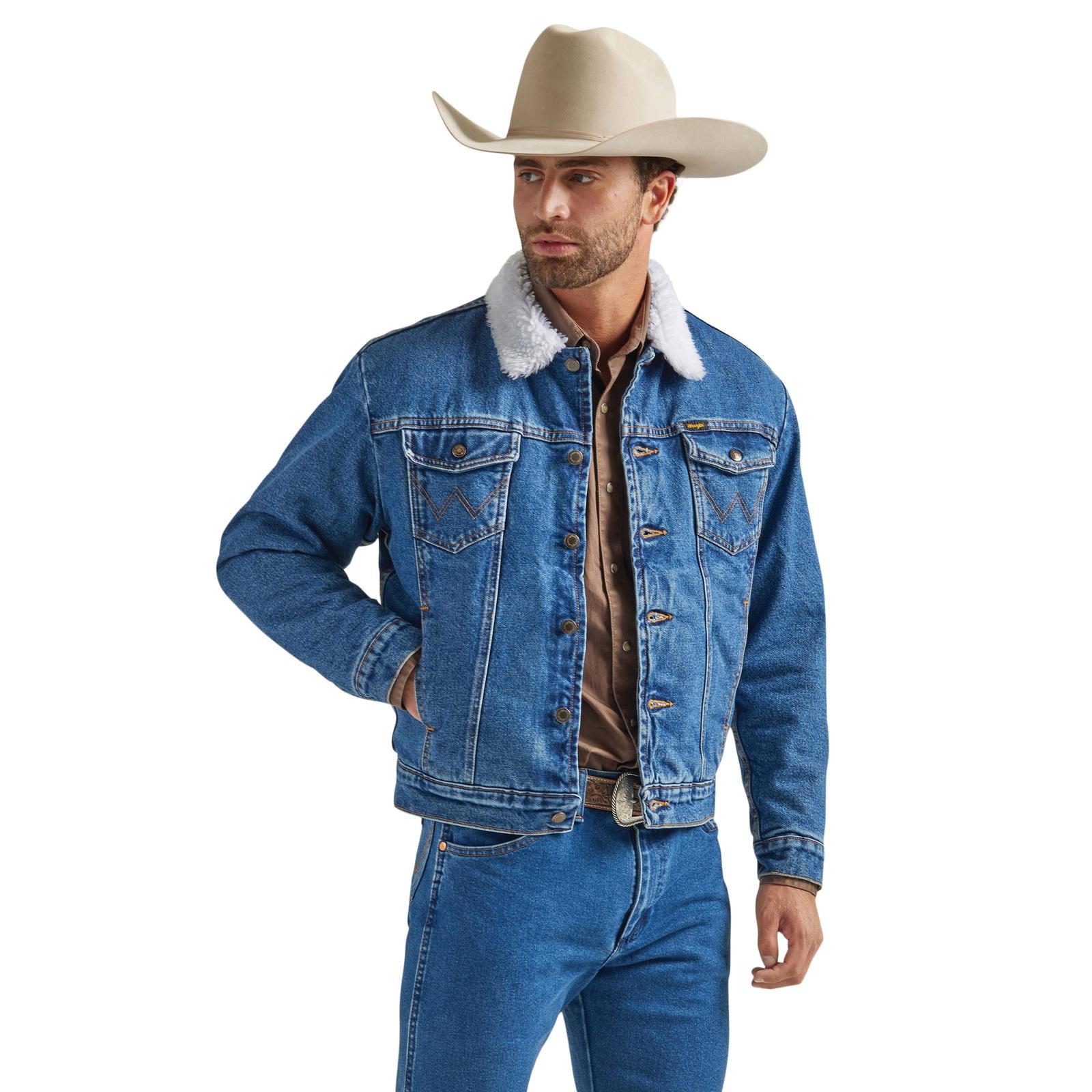 Wrangler Western Sherpa Lined Denim Jacket Wrangler western sherpa lined denim jacket