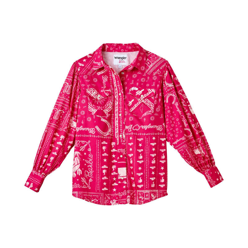 Wrangler X Barbie™ Western Balloon Pink Blouse