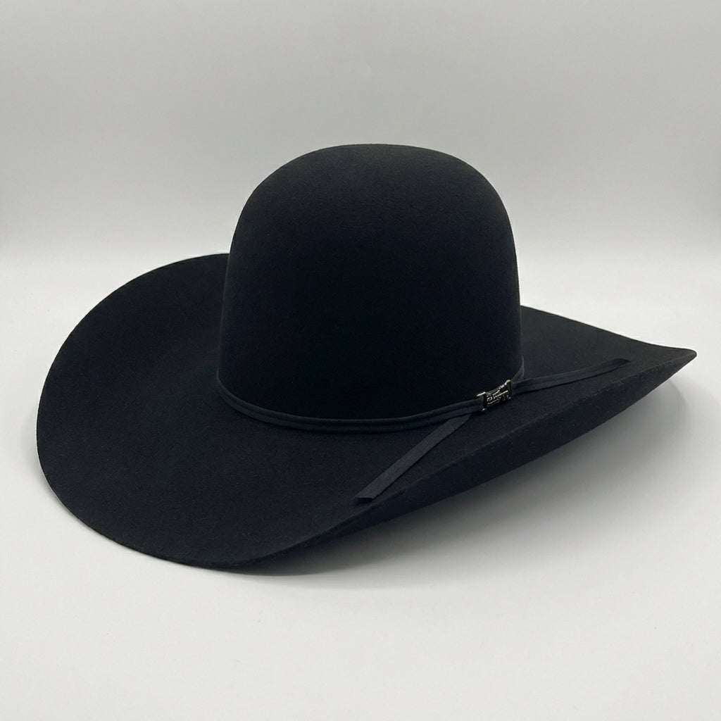 American Hat Company 6X Black Open Crown Cowboy Hat