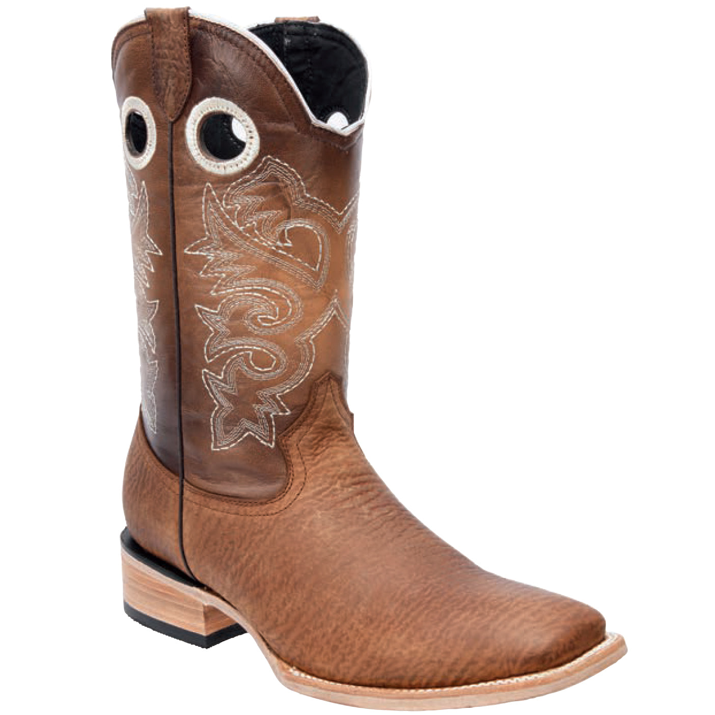Mens Tan Square Toe Boots White Diamonds Boots
